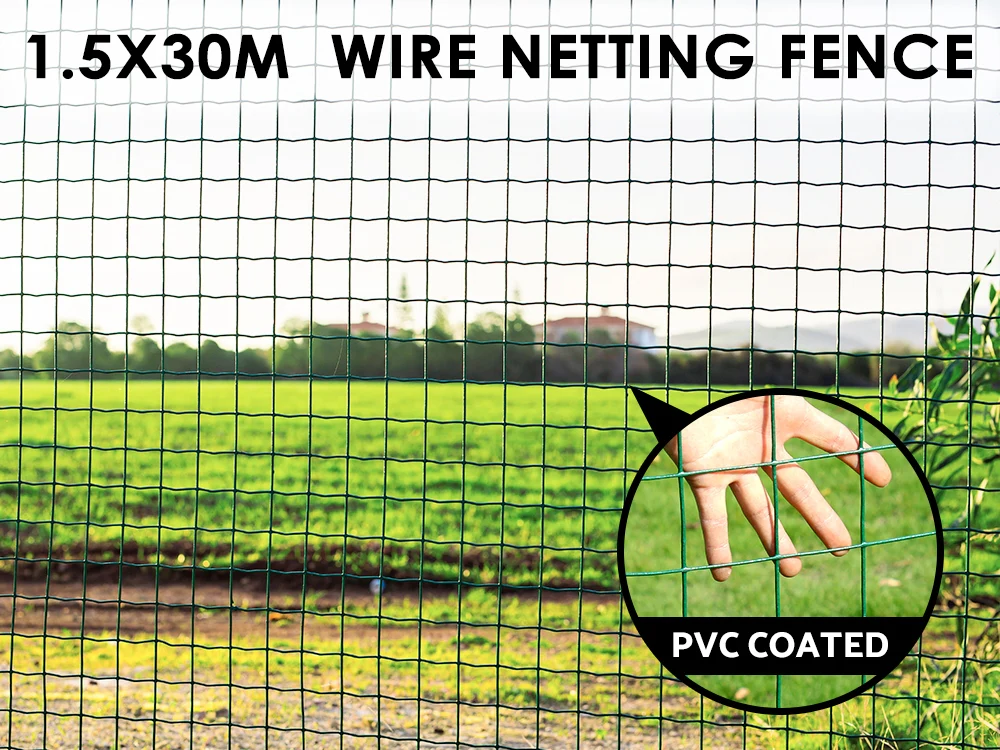 1.5x30m PVC Coated Wire Netting Fence - Image 2