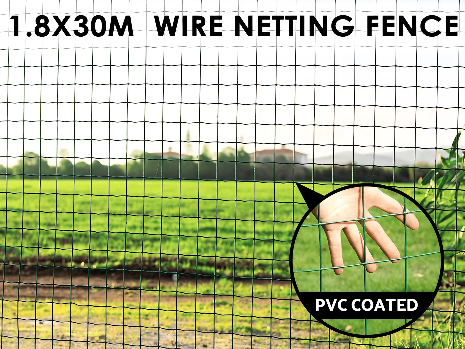 1.8x30m PVC Coated Wire Netting Fence - Image 2