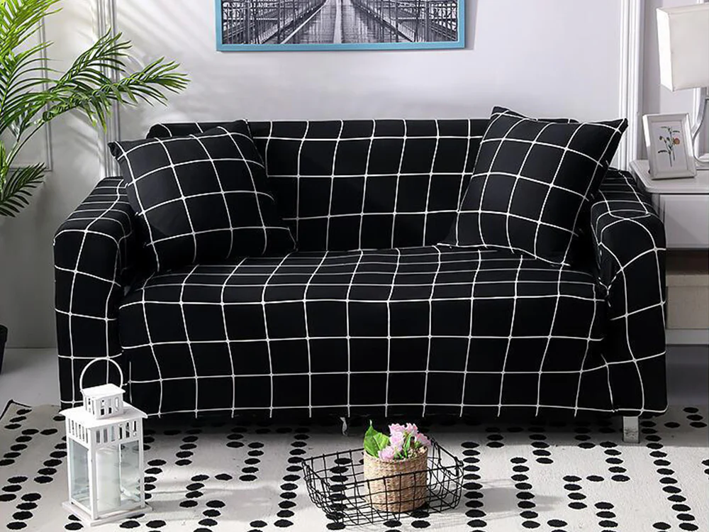 2 Seater Sofa Couch Cover 145-185cm - Plaid - Image 2