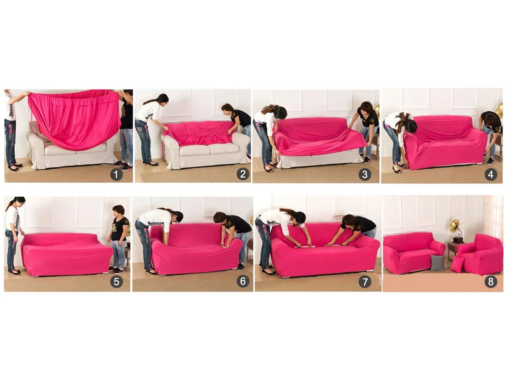 2 Seater Sofa Couch Cover 145-185cm - RED - Image 3