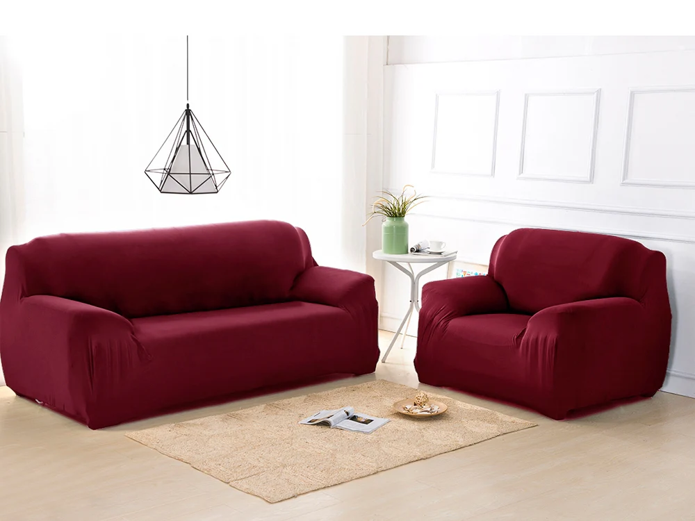 2 Seater Sofa Couch Cover 145-185cm - RED - Image 4