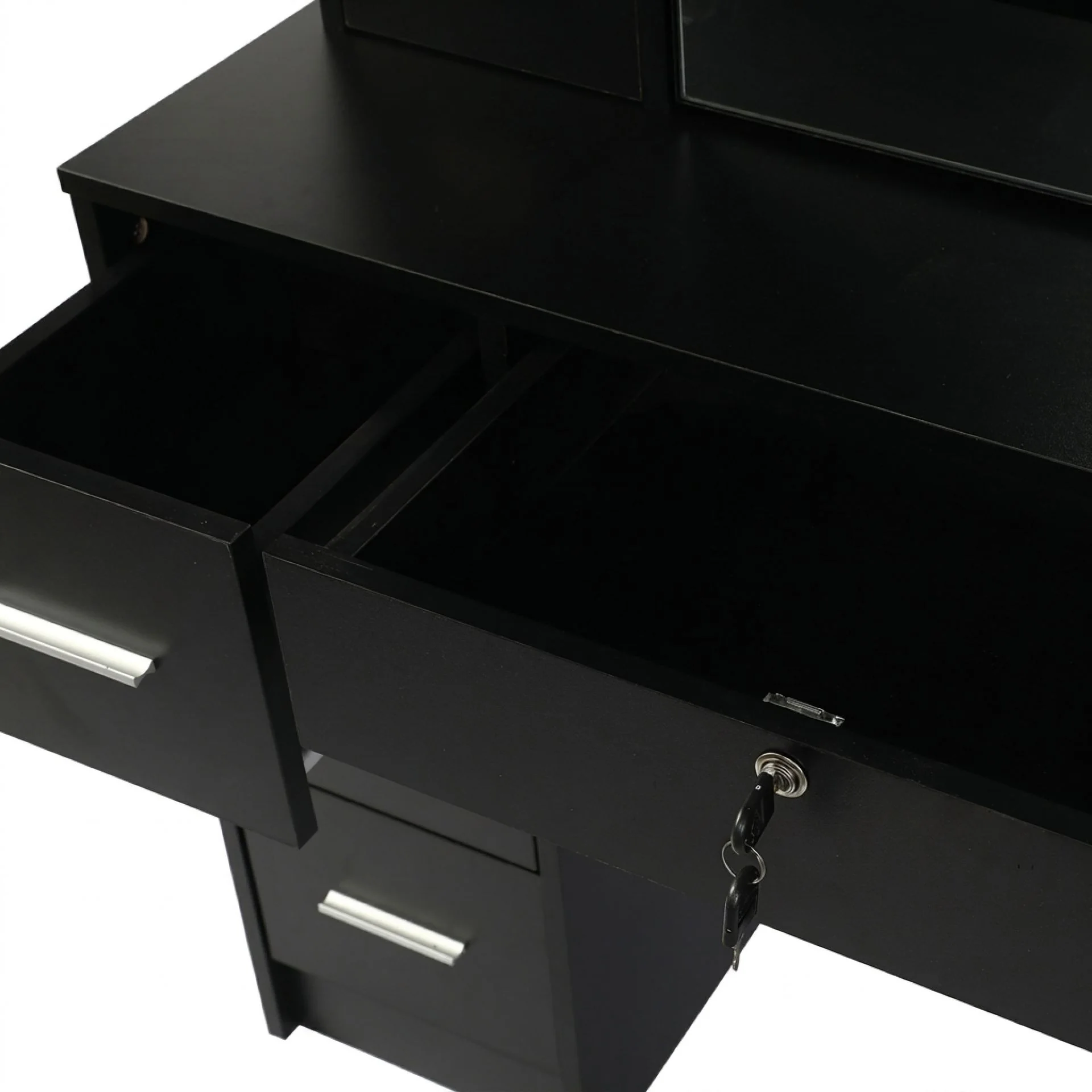 Freesia 2 Piece Dressing Table with Mirror & Stool Set - Black - Image 10