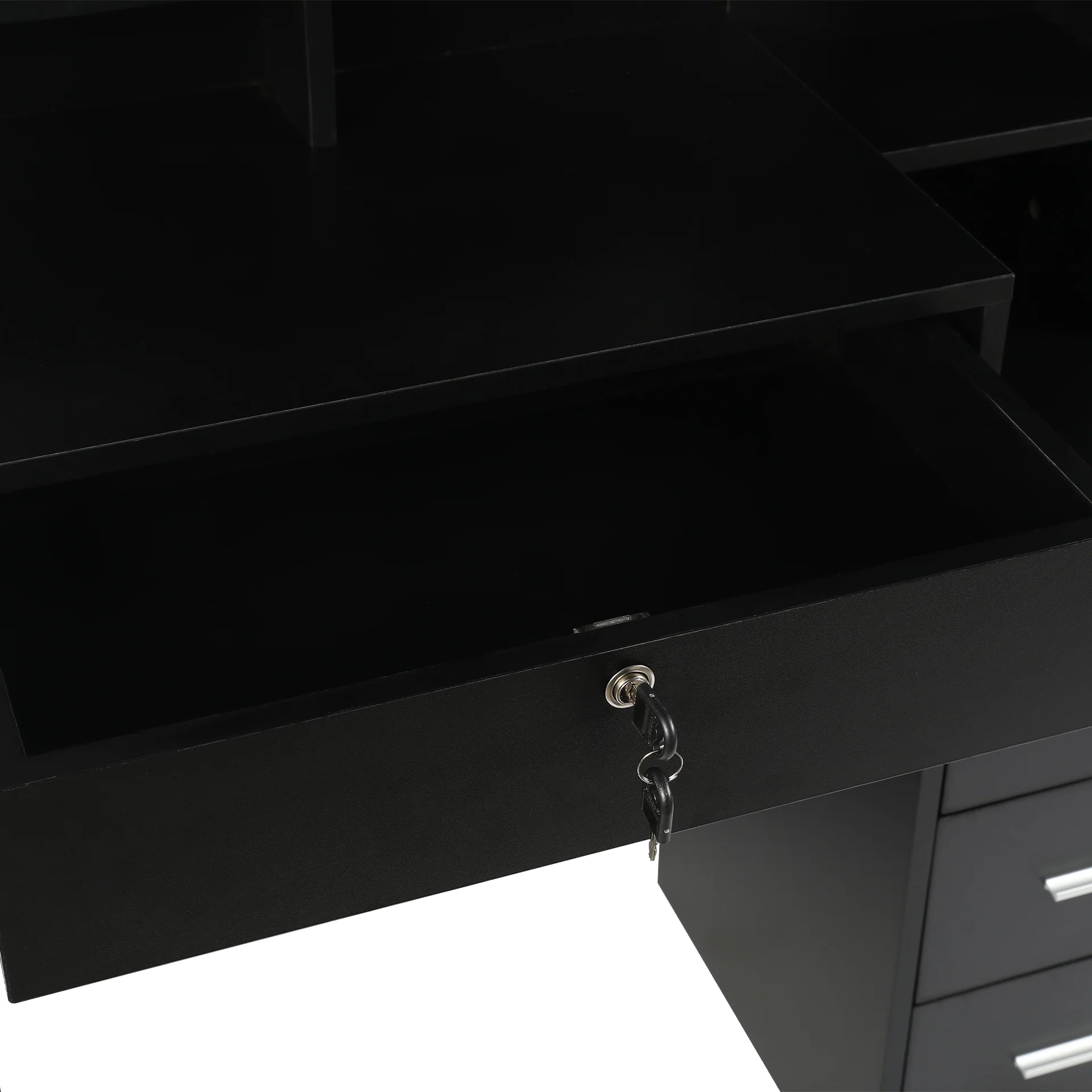 Gardenia 2 Piece Dressing Table with Mirror & Stool Set - Black - Image 10