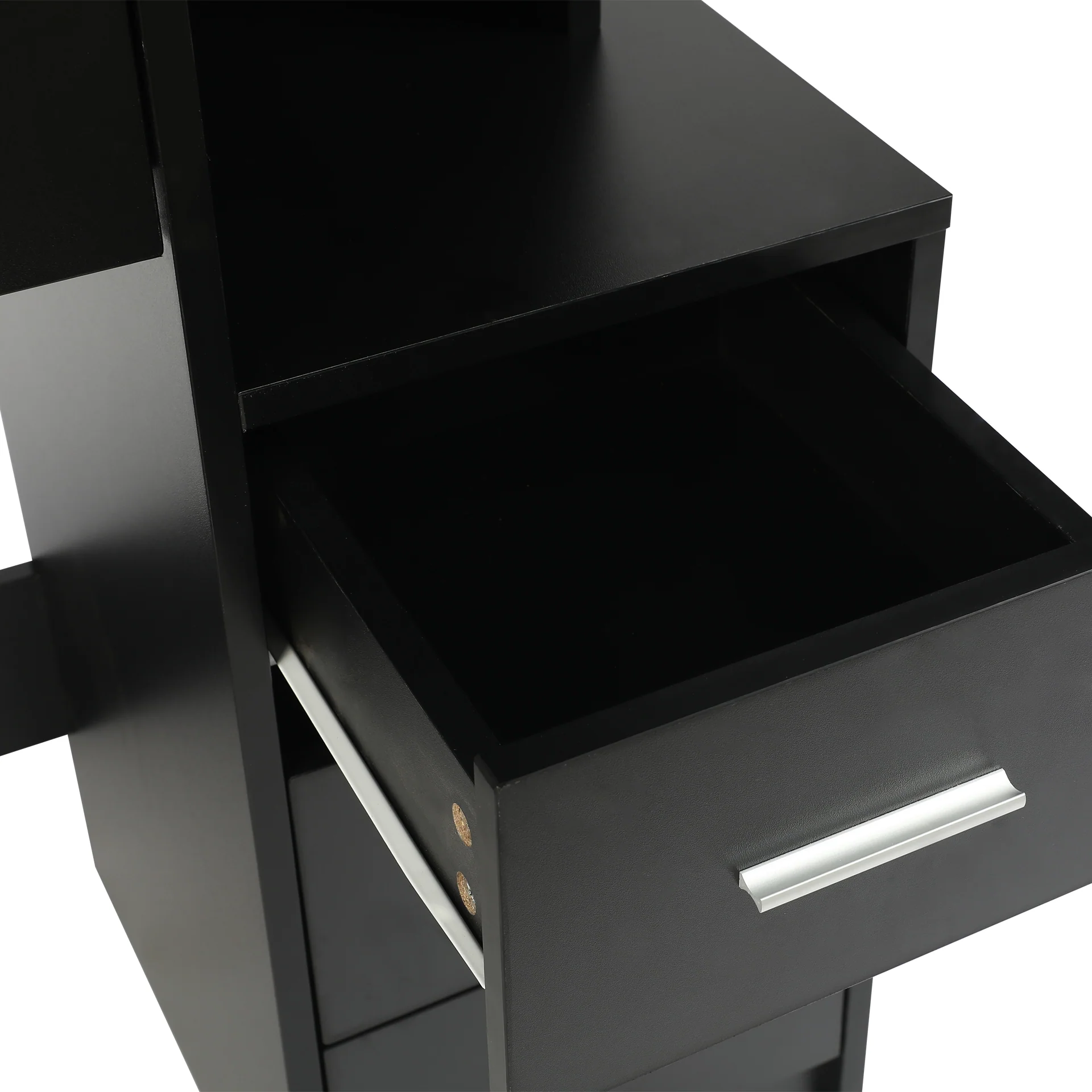 Gardenia 2 Piece Dressing Table with Mirror & Stool Set - Black - Image 11