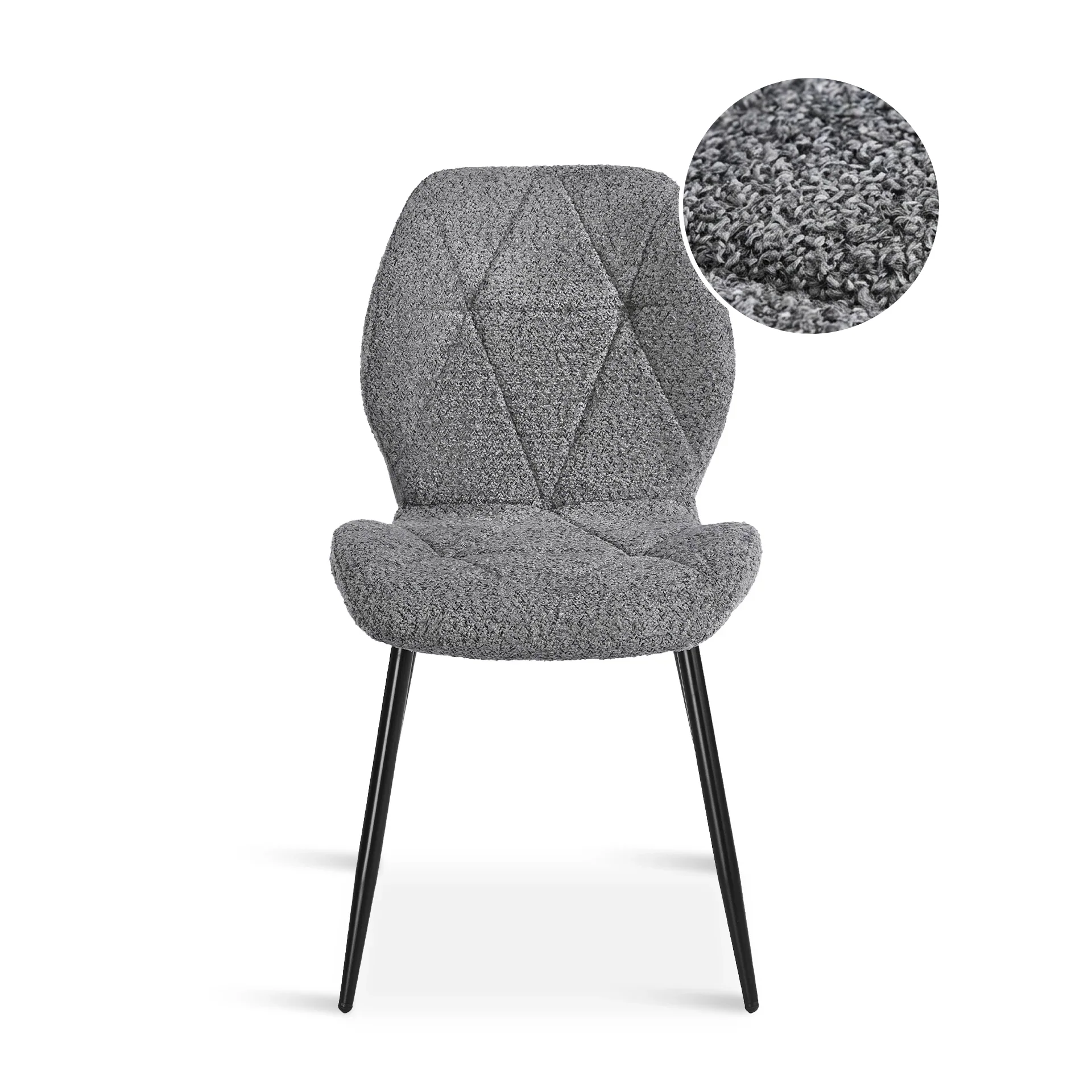 Nori Fabric Dining Chair - Set Of 4 - Grey - Image 9