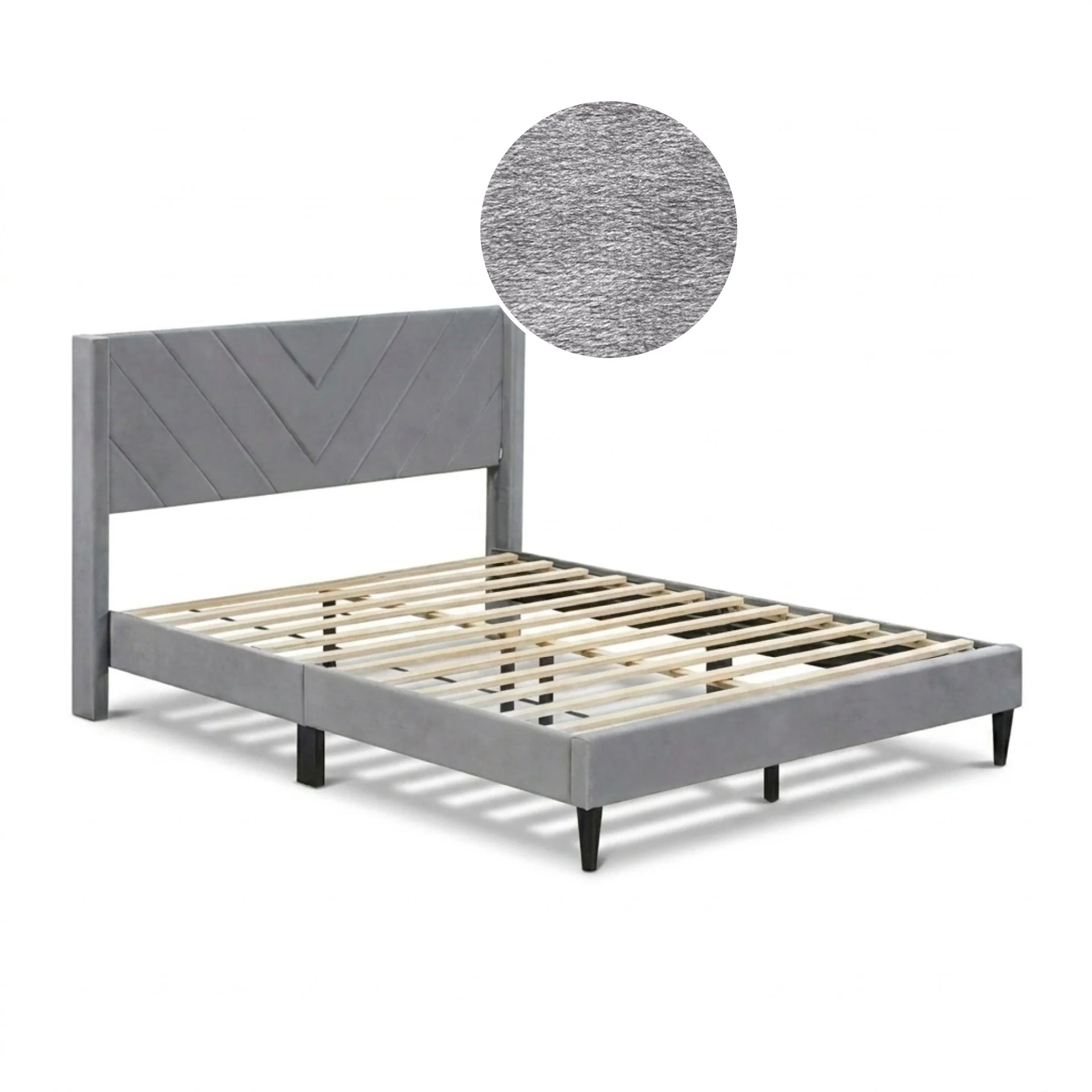 Haven Double Bed Frame - Grey - Image 7