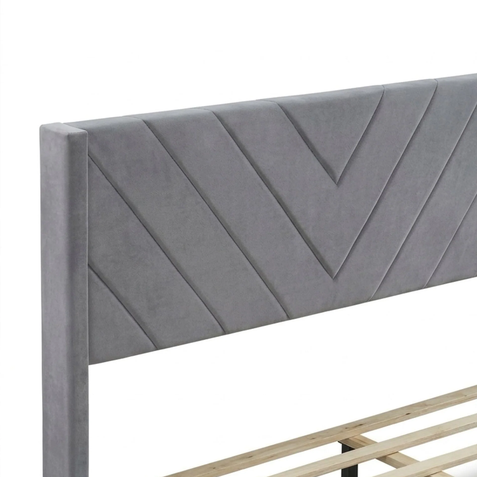 Haven Double Bed Frame - Grey - Image 9