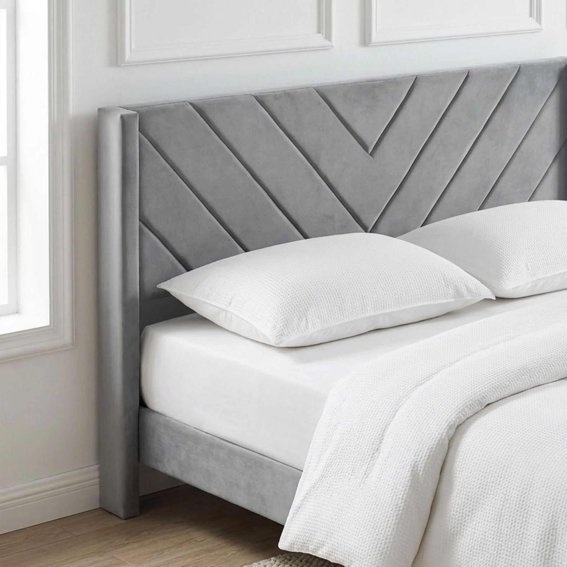 Haven Queen Bed Frame - Grey - Image 5