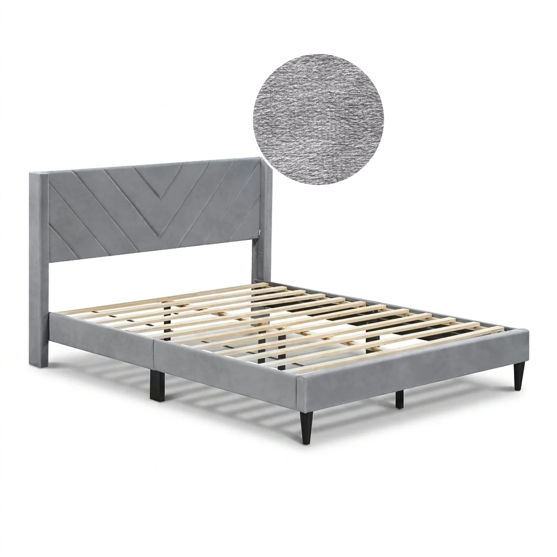 Haven Queen Bed Frame - Grey - Image 7