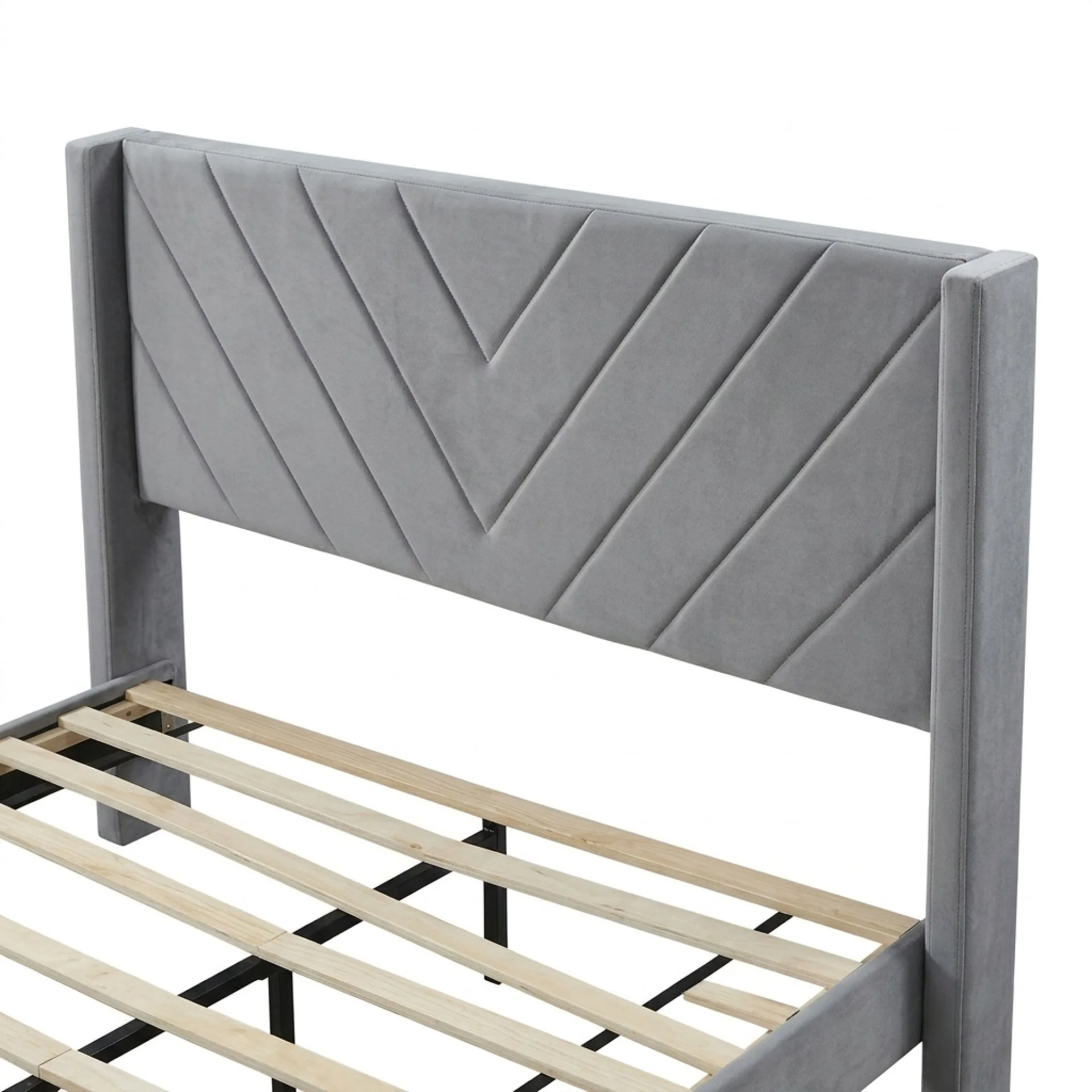 Haven Queen Bed Frame - Grey - Image 9