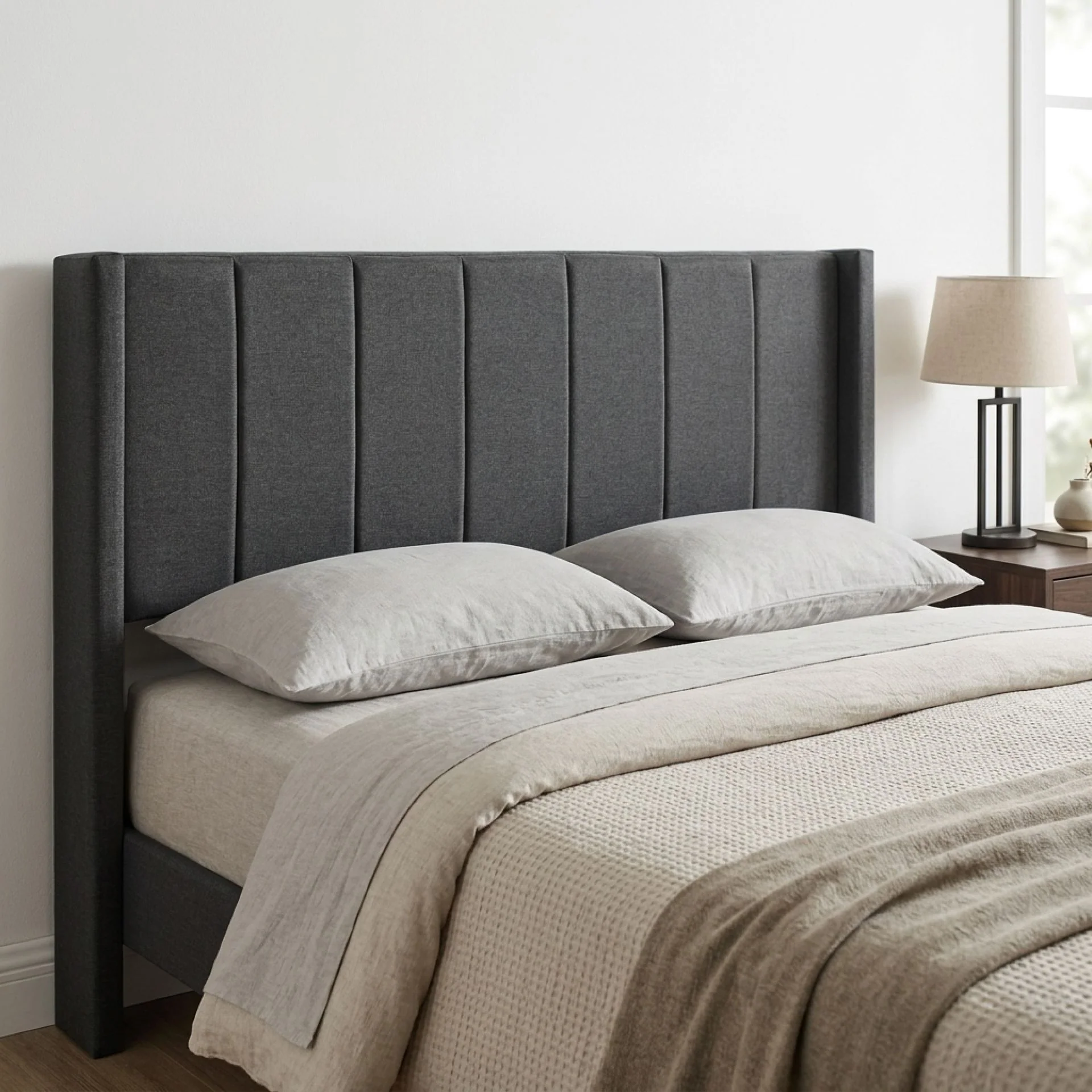 Linden Double Bed Frame - Dark Grey - Image 7