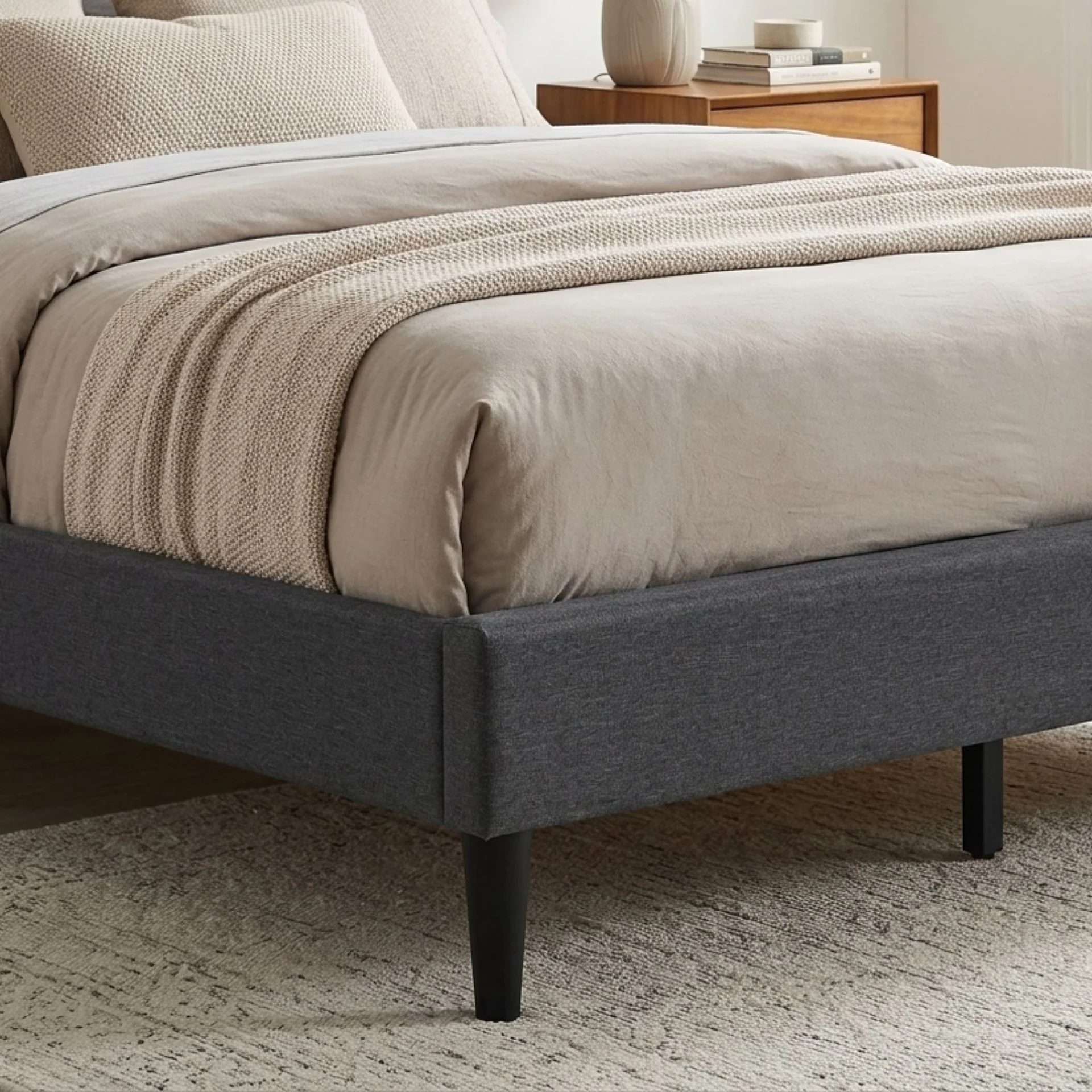 Linden Double Bed Frame - Dark Grey - Image 8