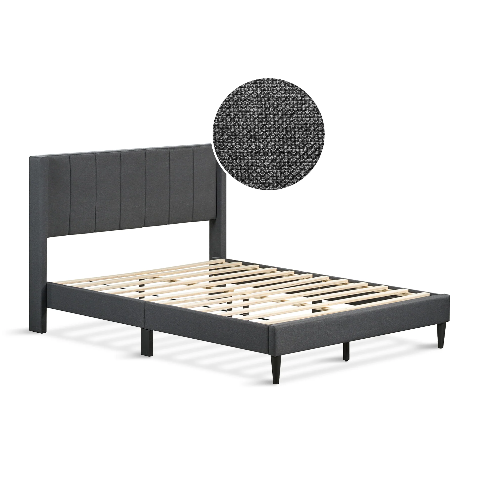 Linden Double Bed Frame - Dark Grey - Image 9