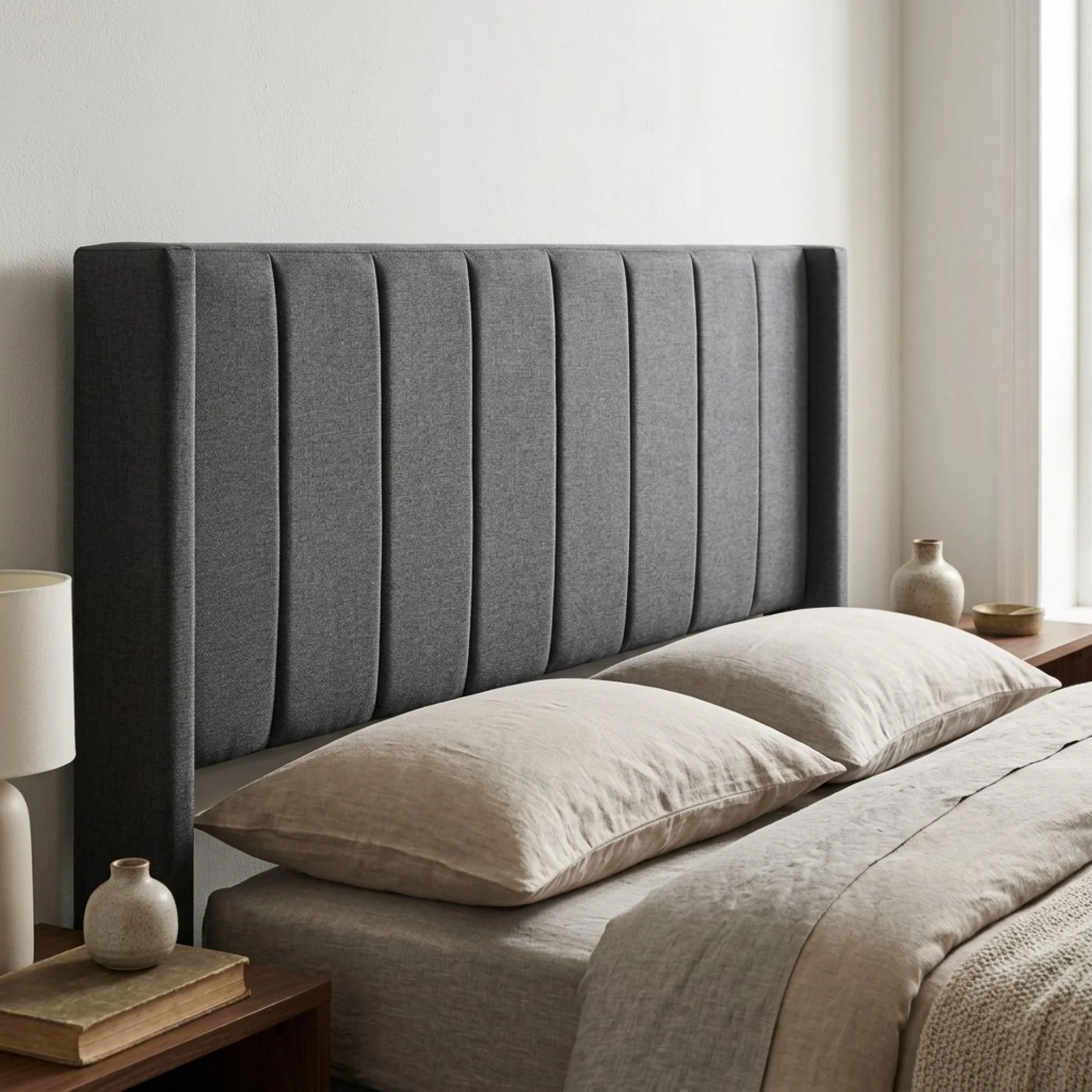 Linden Queen Bed Frame - Dark Grey - Image 7