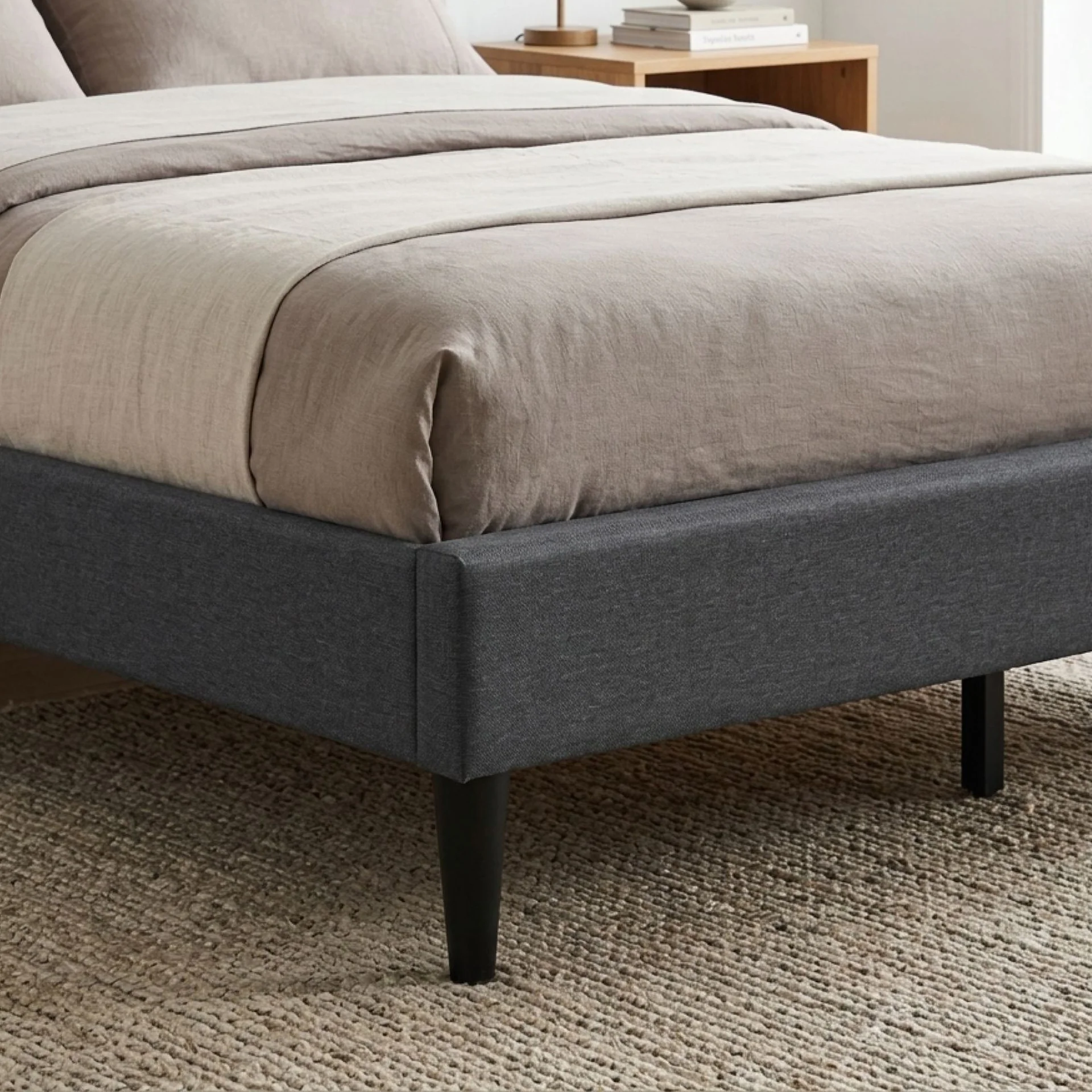 Linden Queen Bed Frame - Dark Grey - Image 8
