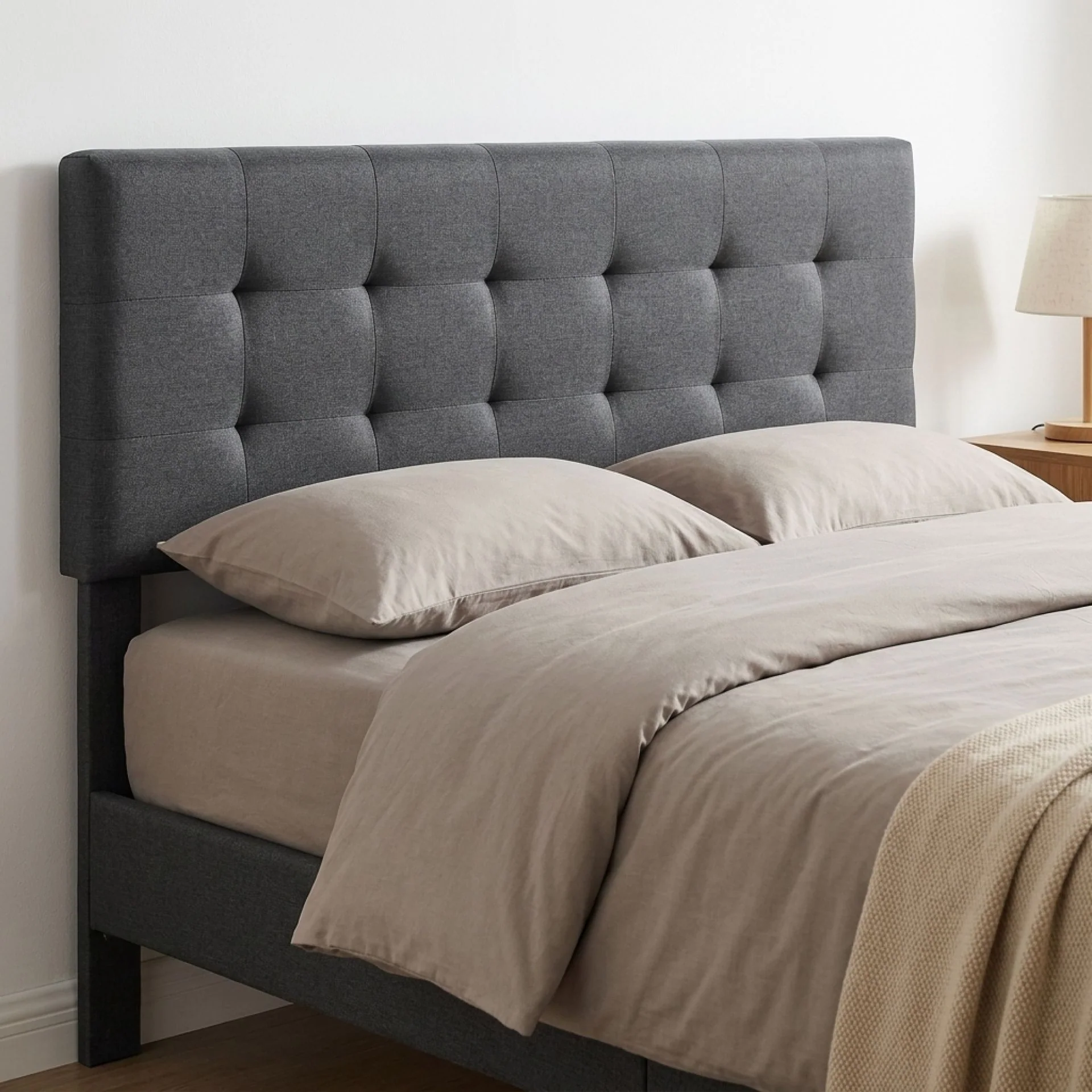Kora Double Bed Frame - Dark Grey - Image 7