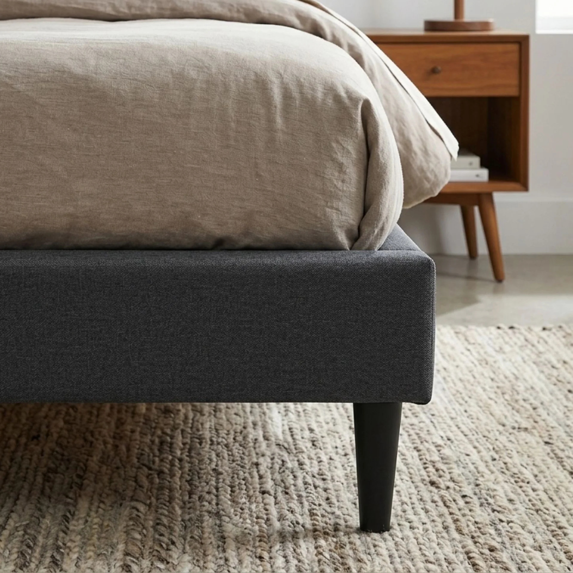 Kora Double Bed Frame - Dark Grey - Image 8
