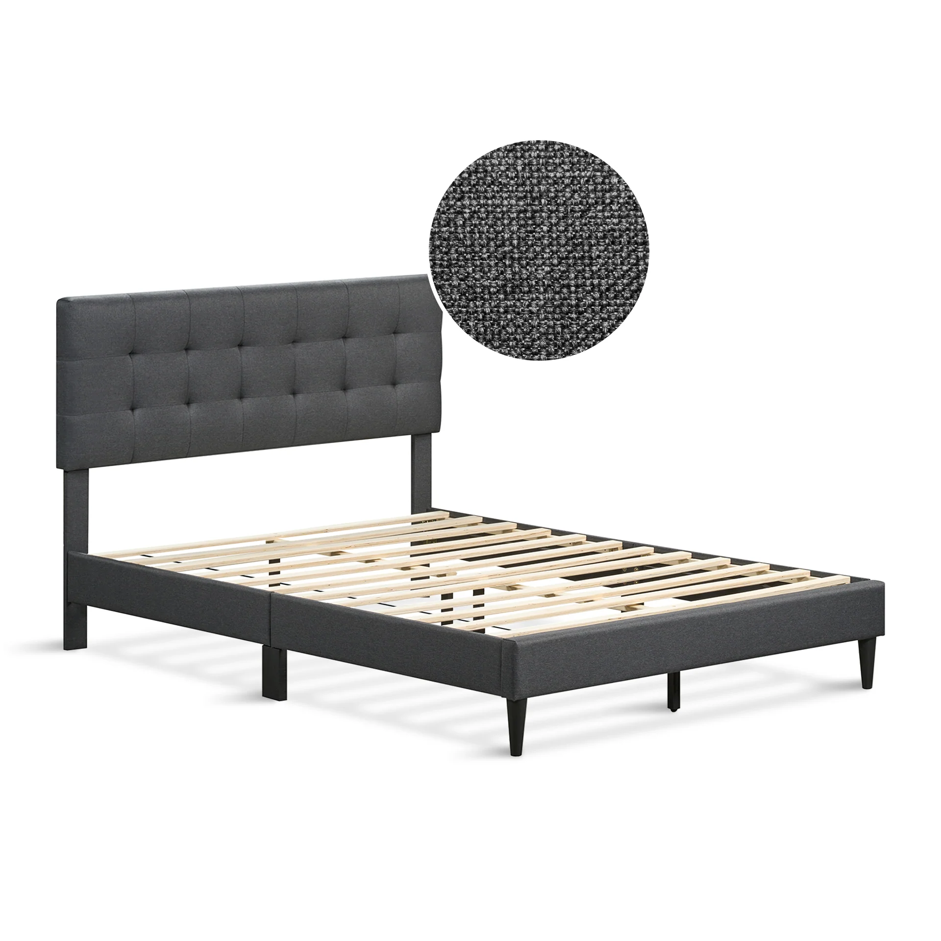 Kora Double Bed Frame - Dark Grey - Image 9