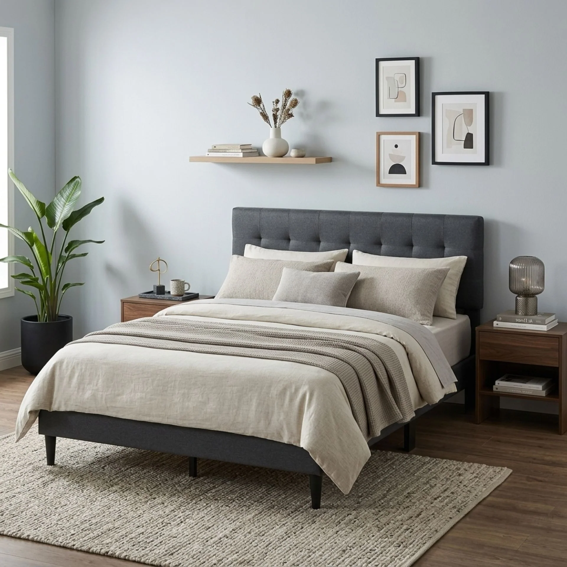Kora Queen Bed Frame - Dark Grey - Image 4