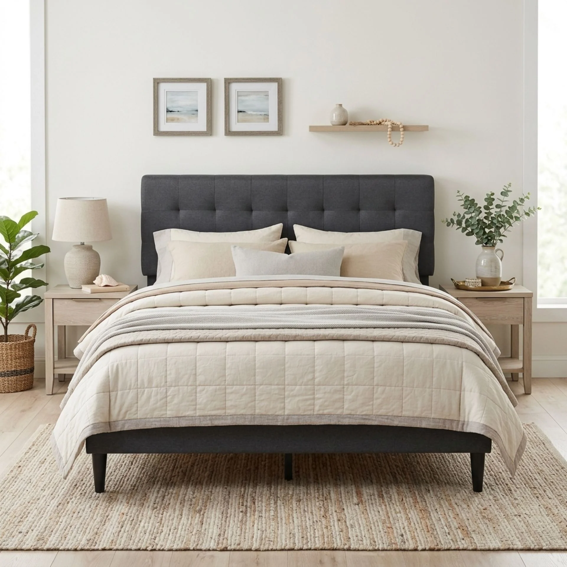 Kora Queen Bed Frame - Dark Grey - Image 5
