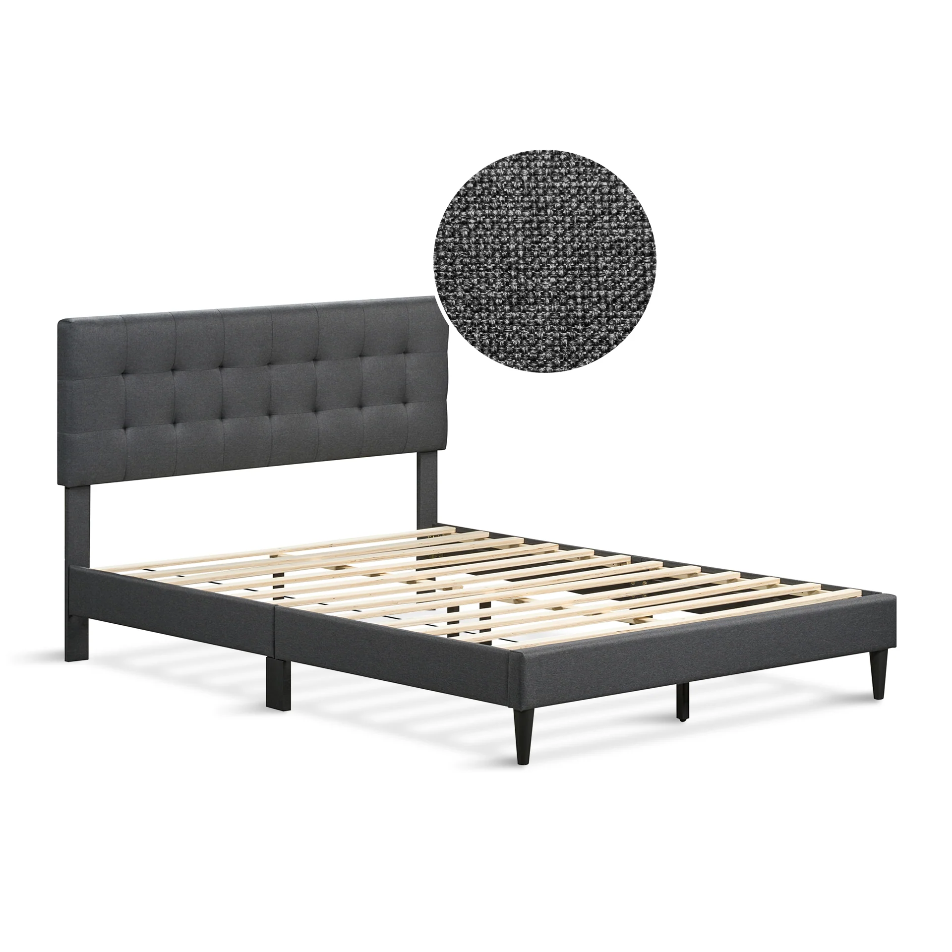 Kora Queen Bed Frame - Dark Grey - Image 9
