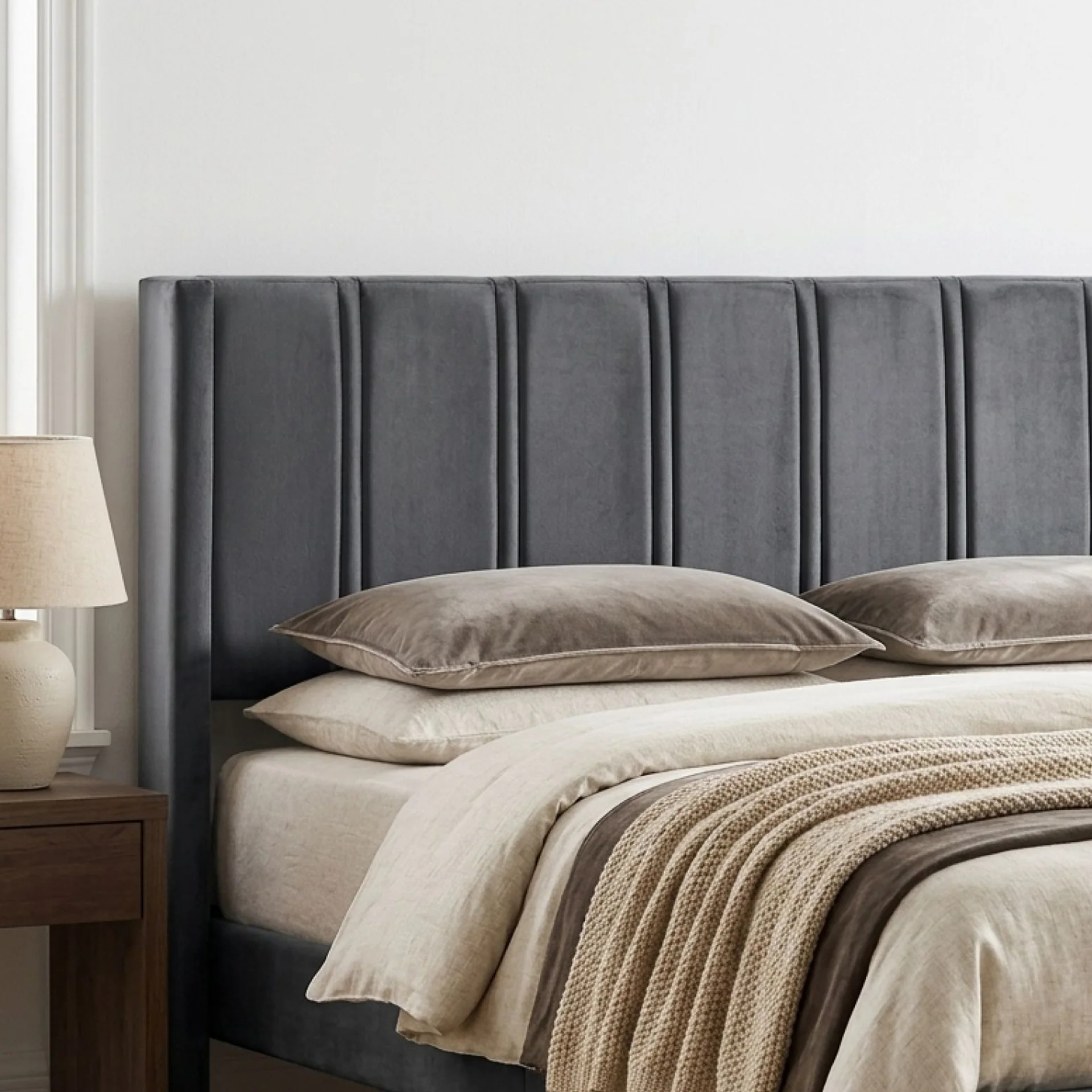 Rowen Double Bed Frame - Charcoal - Image 7