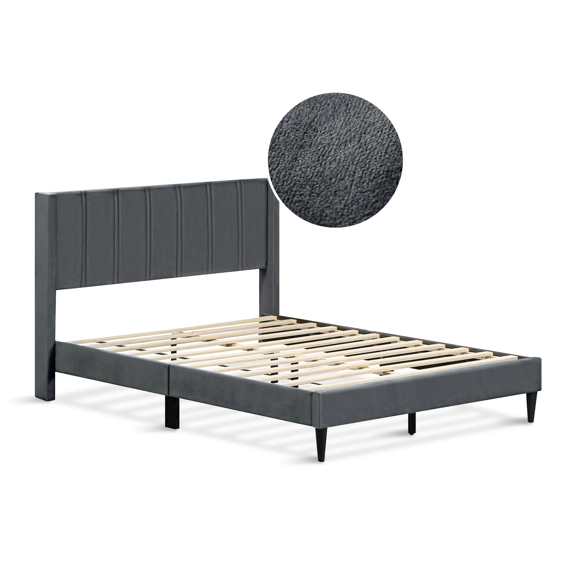 Rowen Double Bed Frame - Charcoal - Image 9