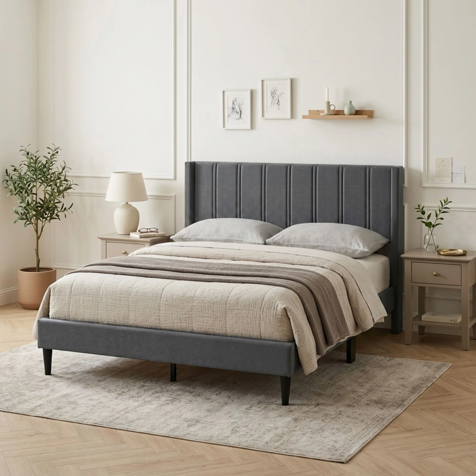 Rowen Queen Bed Frame - Charcoal