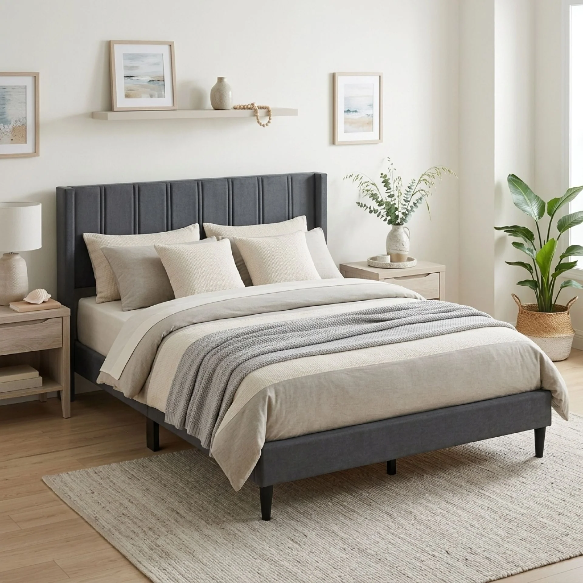 Rowen Queen Bed Frame - Charcoal - Image 3