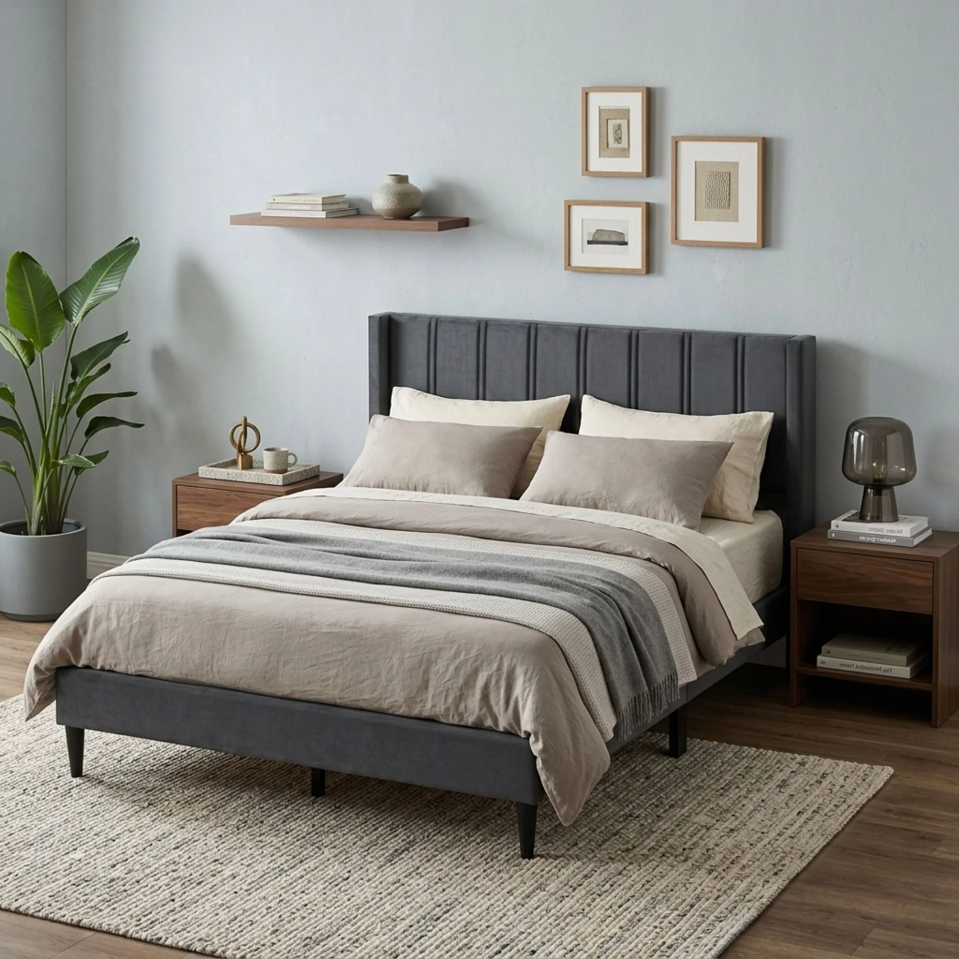 Rowen Queen Bed Frame - Charcoal - Image 4