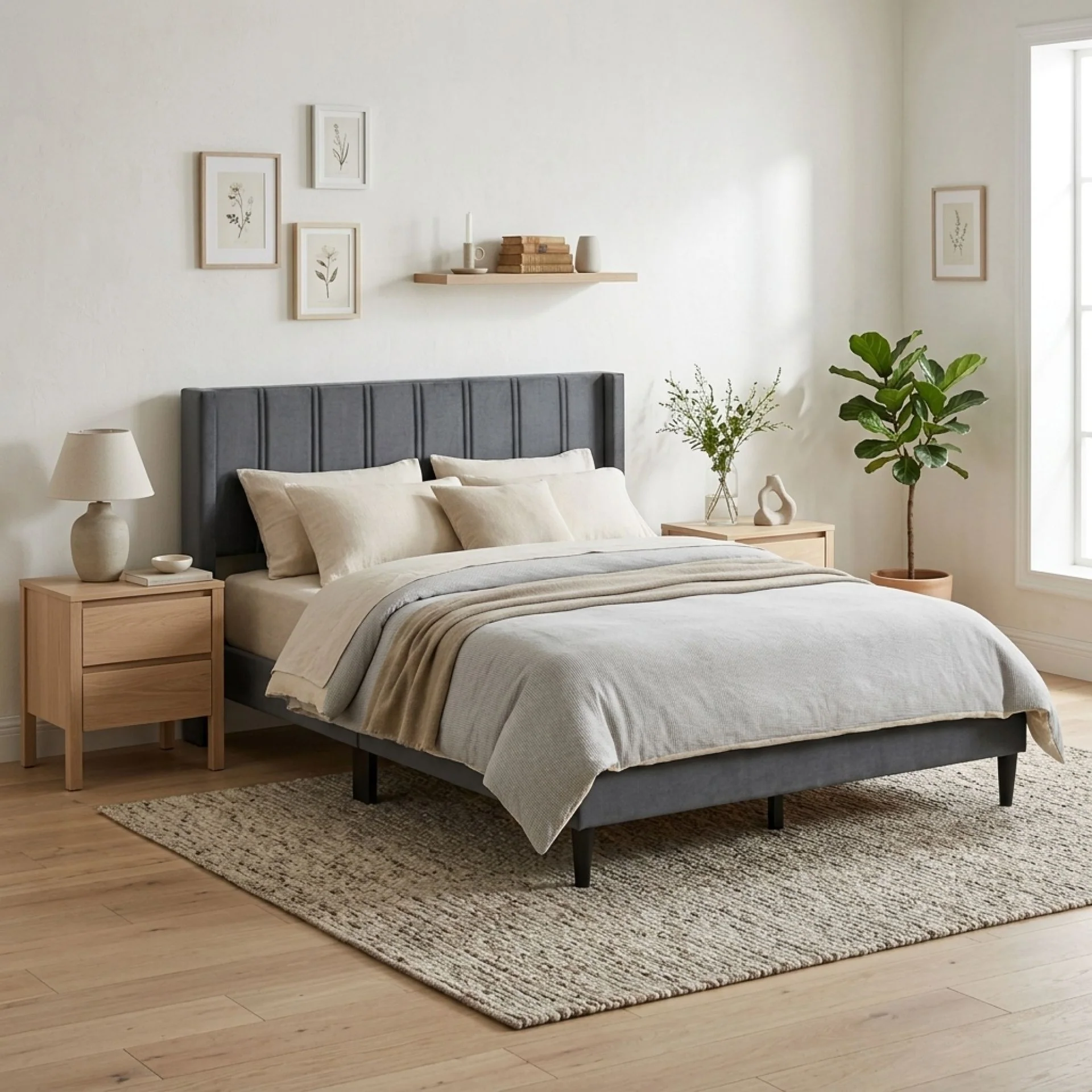 Rowen Queen Bed Frame - Charcoal - Image 6