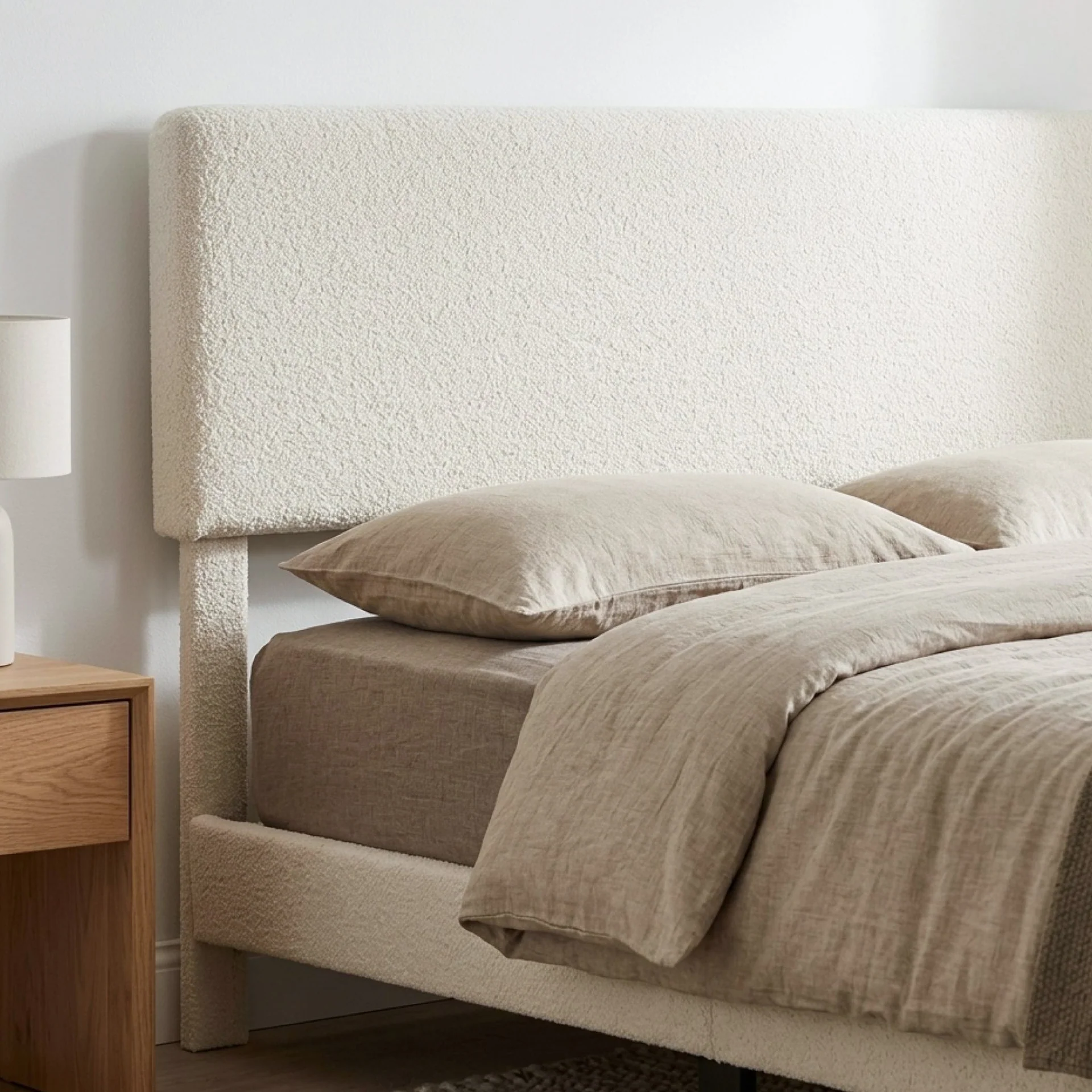 Lumen Double Bed Frame - Cream - Image 7