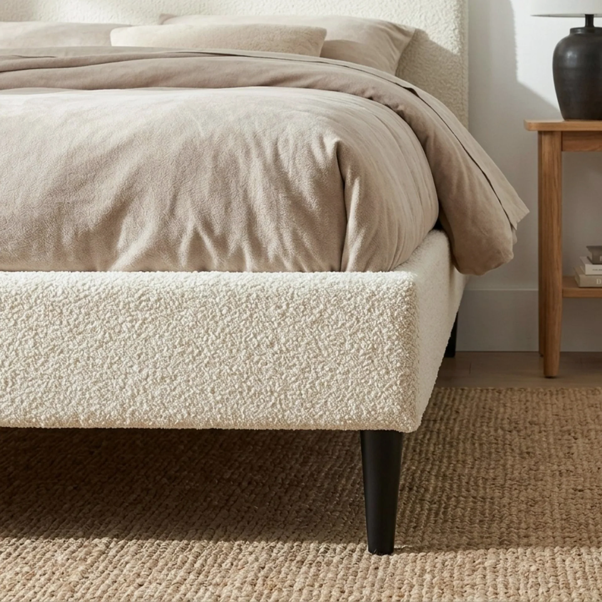 Lumen Double Bed Frame - Cream - Image 8