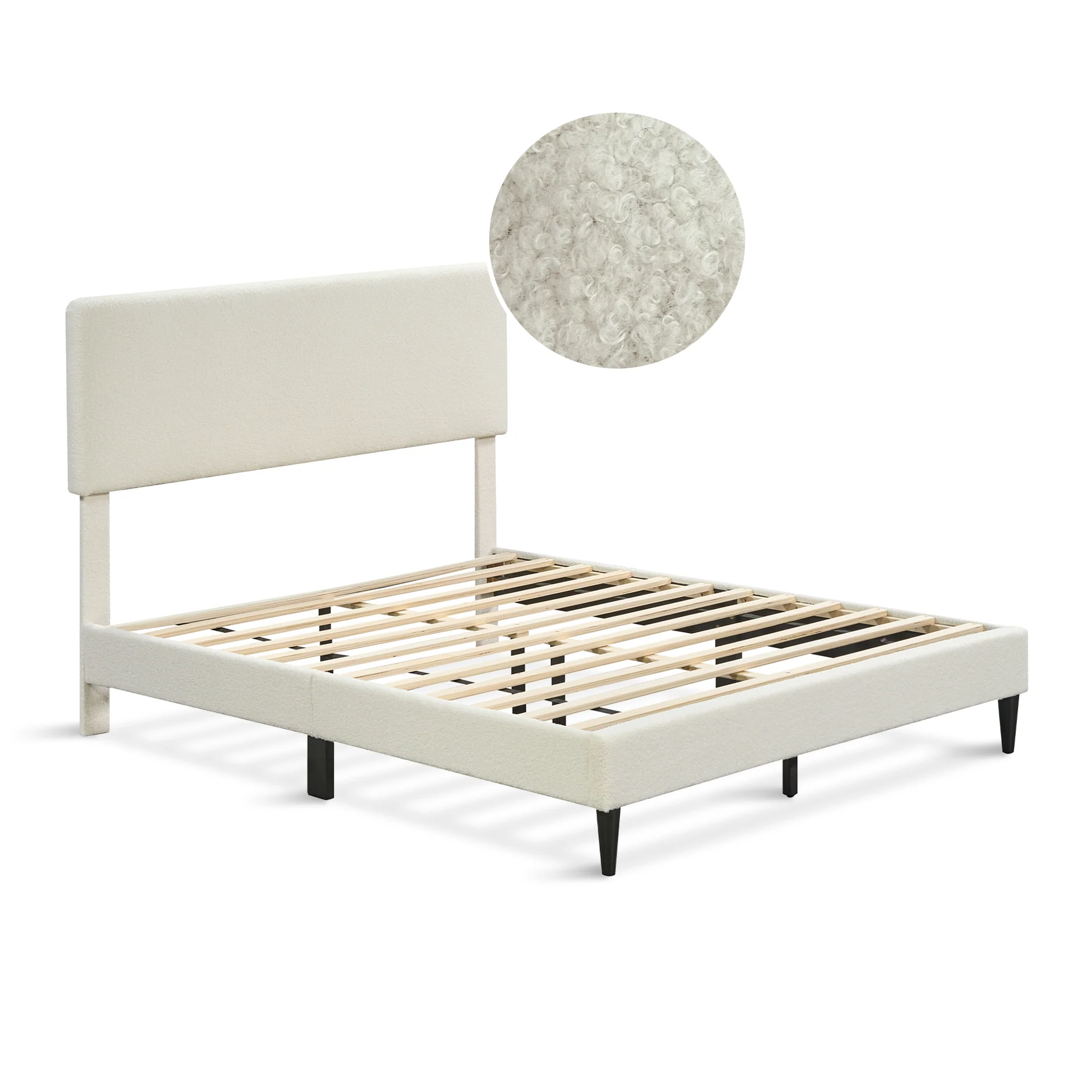 Lumen Double Bed Frame - Cream - Image 9