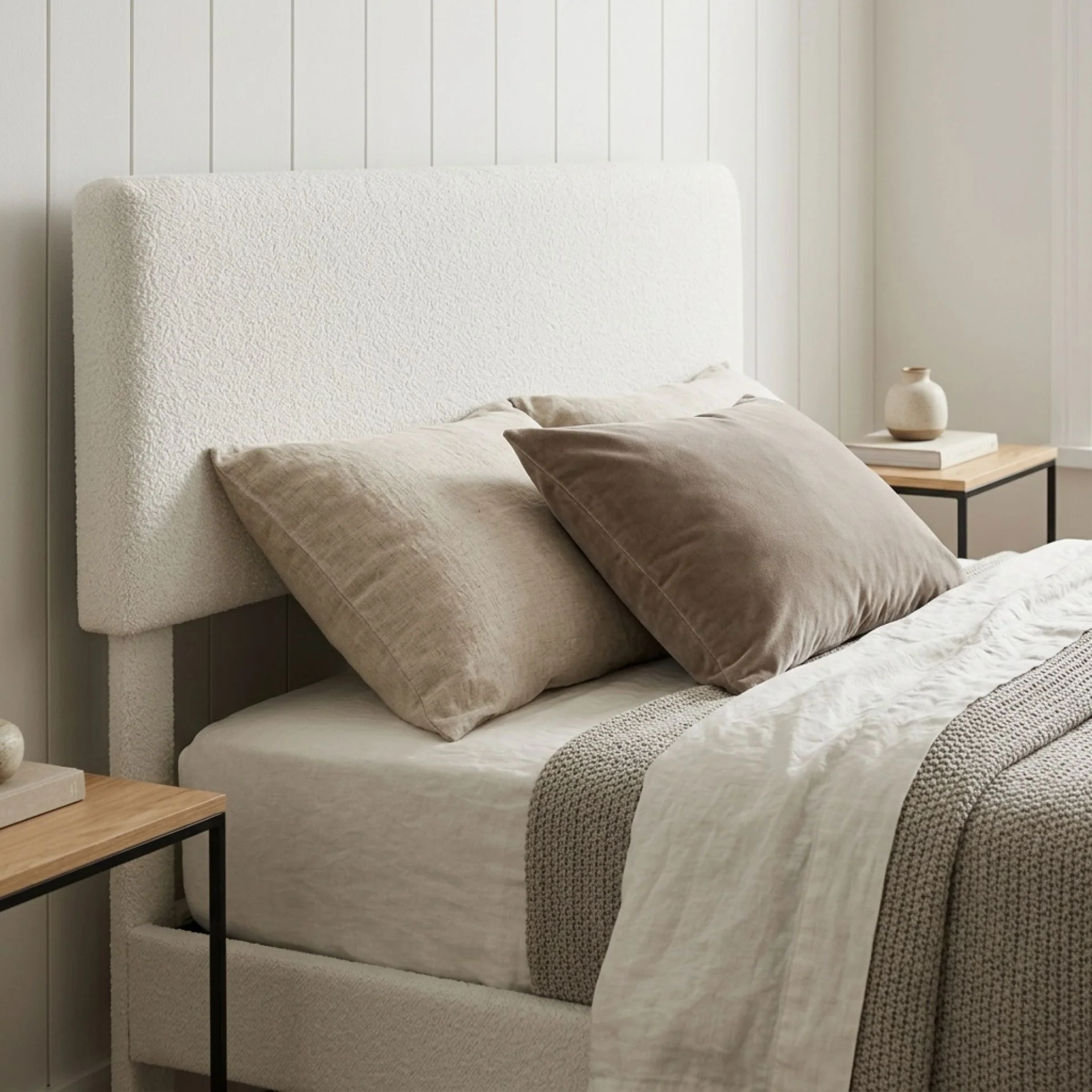 Lumen Queen Bed Frame - Cream - Image 7