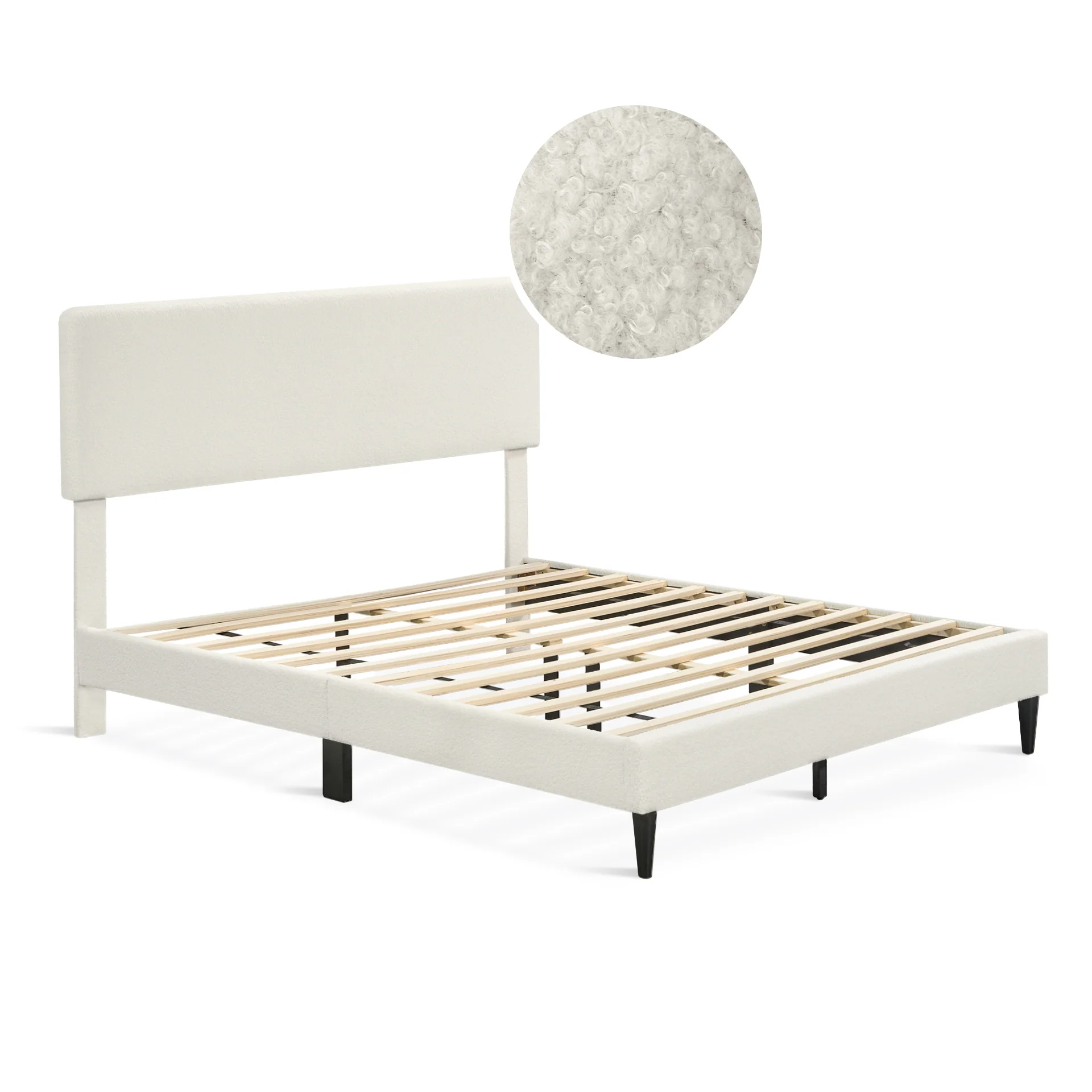 Lumen Queen Bed Frame - Cream - Image 9