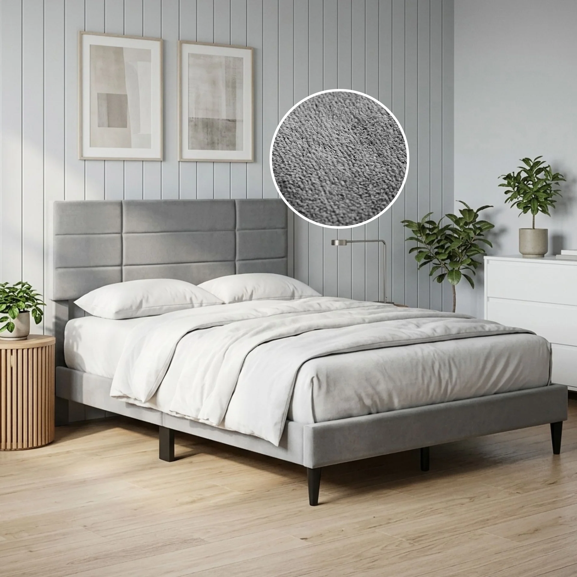 Slate Double Bed Frame - Grey - Image 2