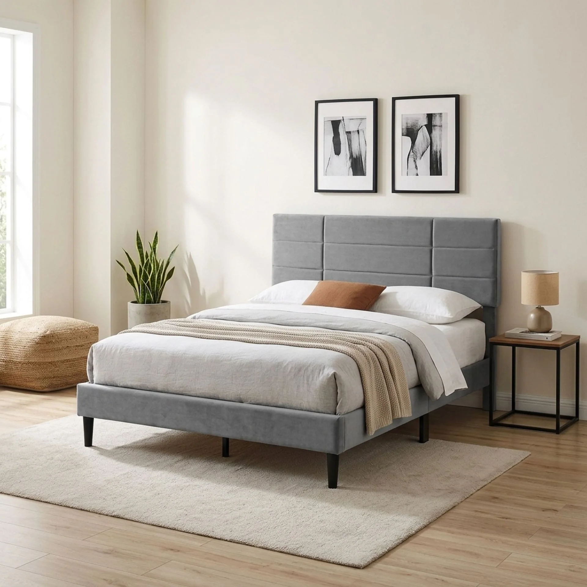 Slate Double Bed Frame - Grey - Image 3