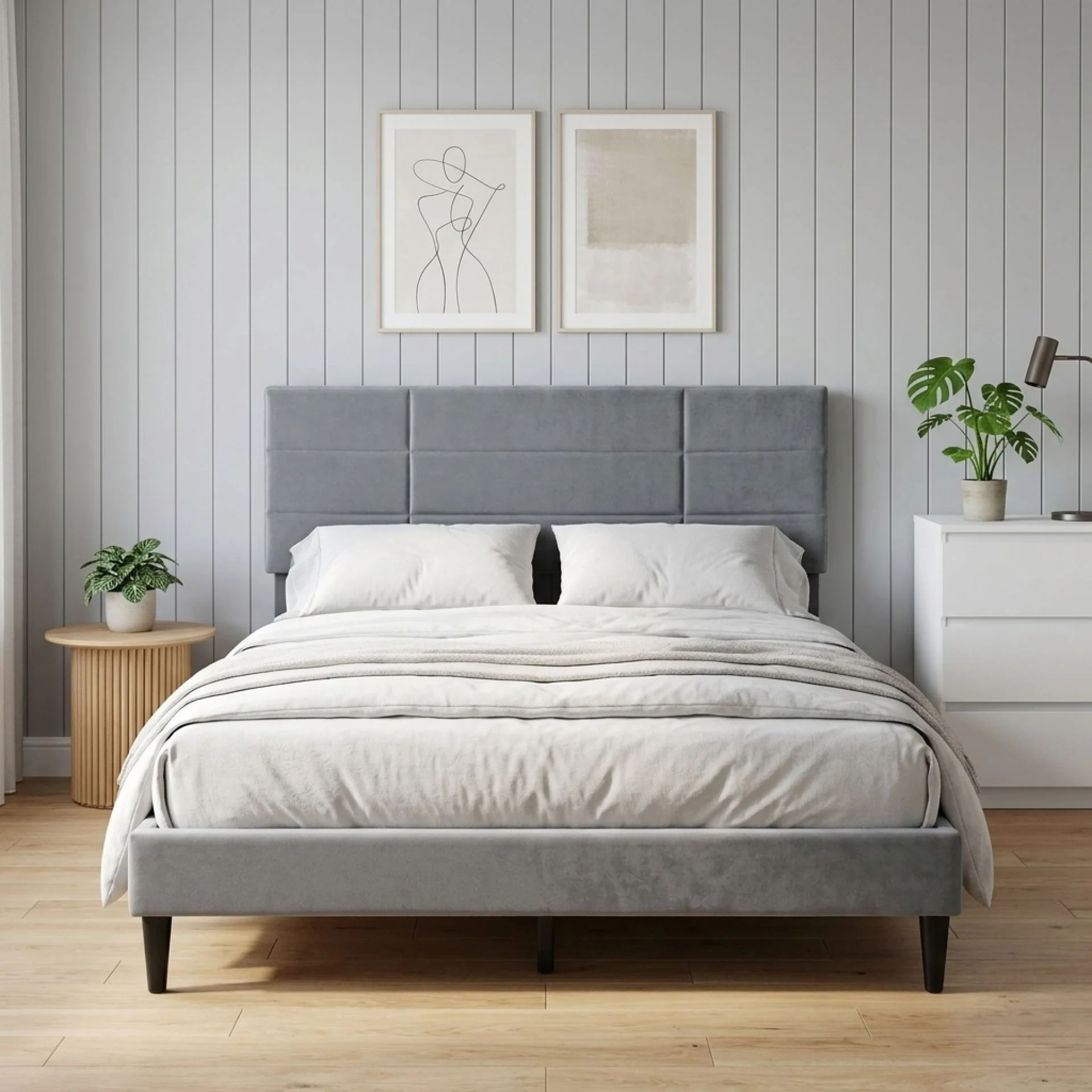 Slate Double Bed Frame - Grey - Image 4