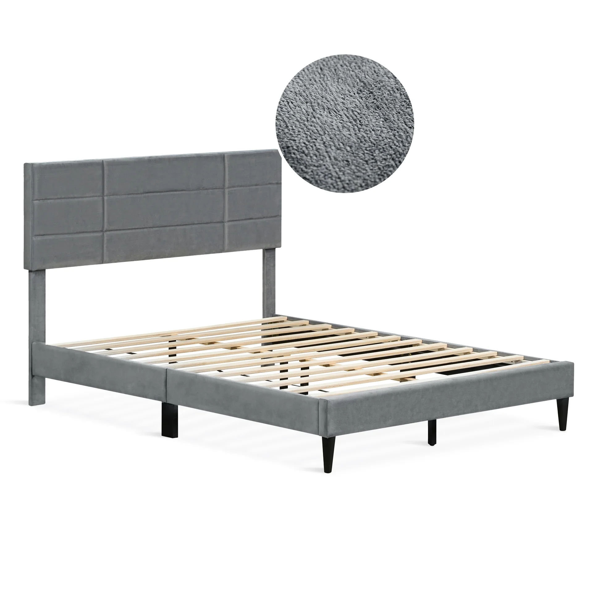 Slate Double Bed Frame - Grey - Image 7