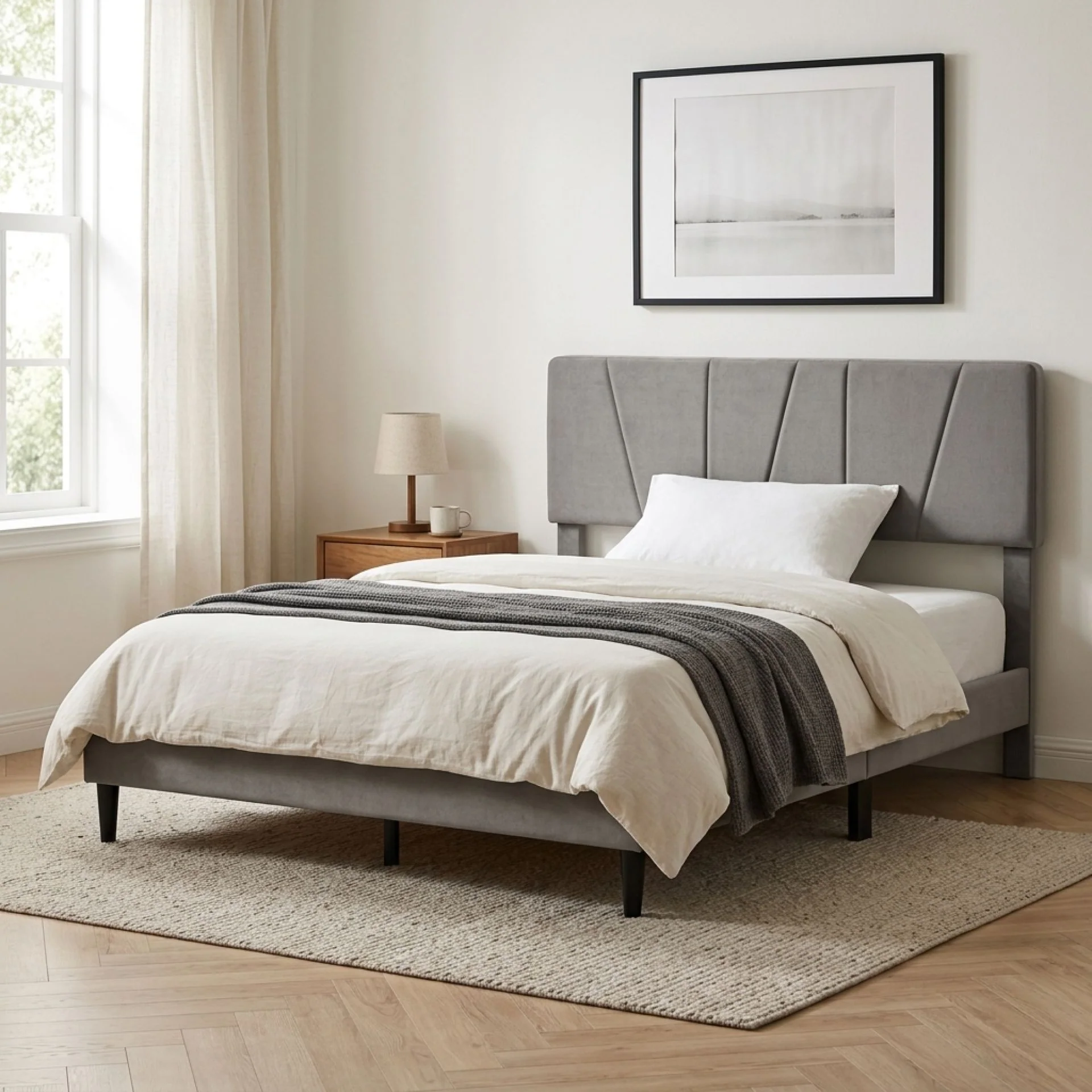 Sable Double Bed Frame - Grey - Image 3