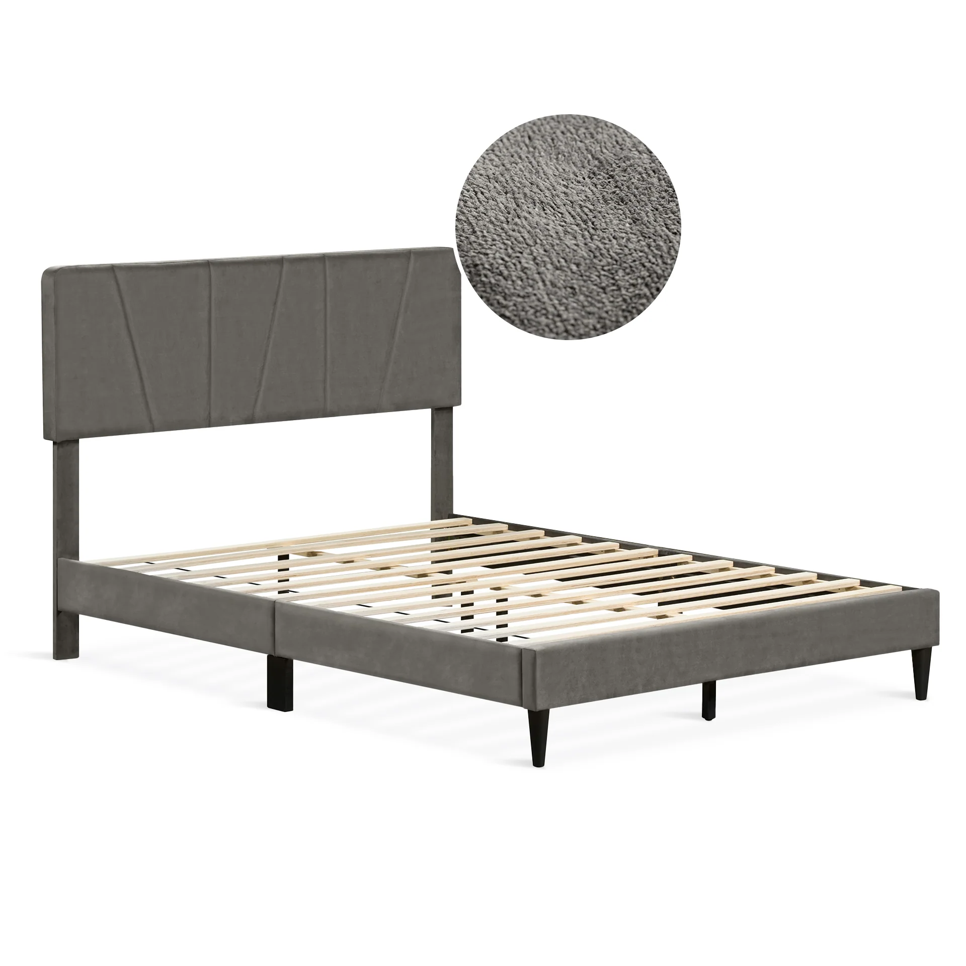 Sable Double Bed Frame - Grey - Image 7