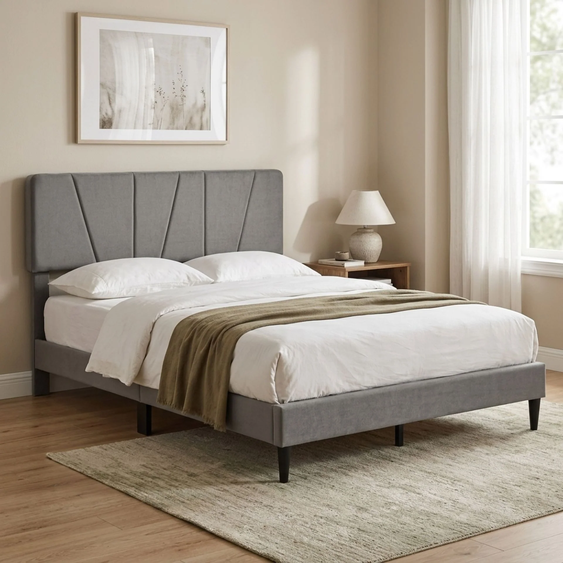 Sable Queen Bed Frame - Grey - Image 3