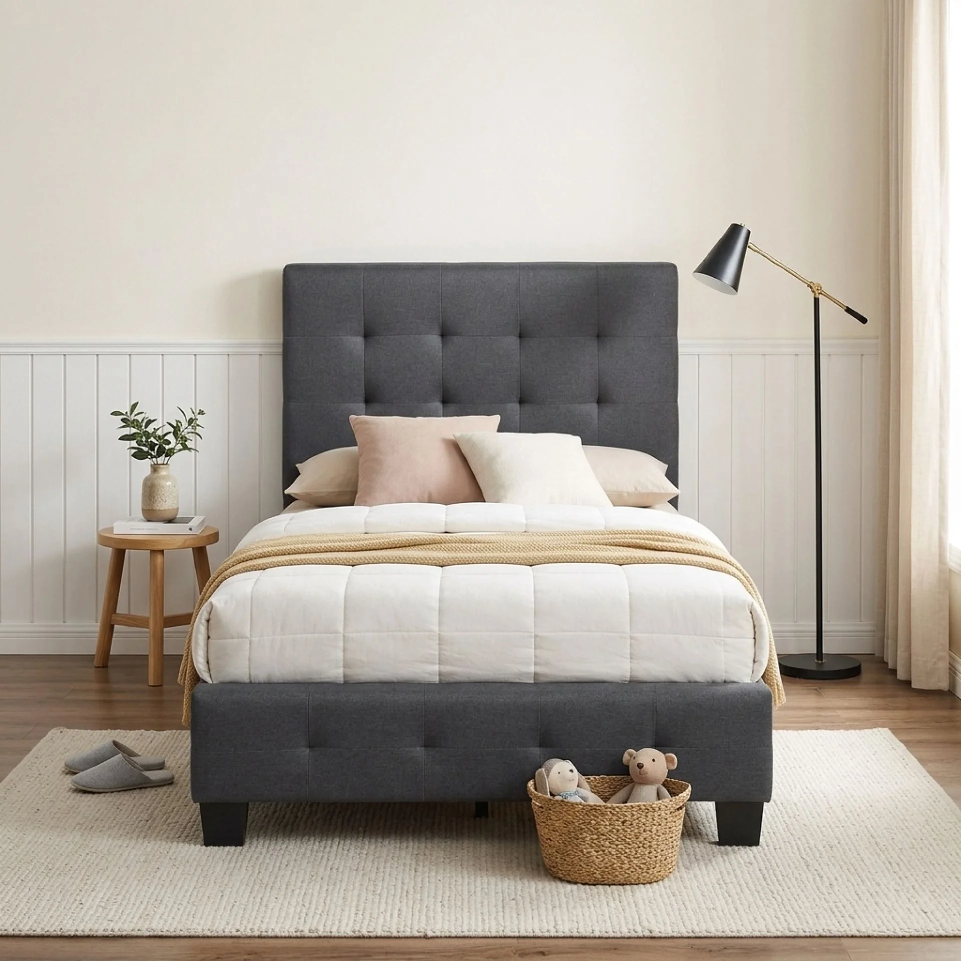 Ridge Single Bed Frame - Dark Grey - Image 4