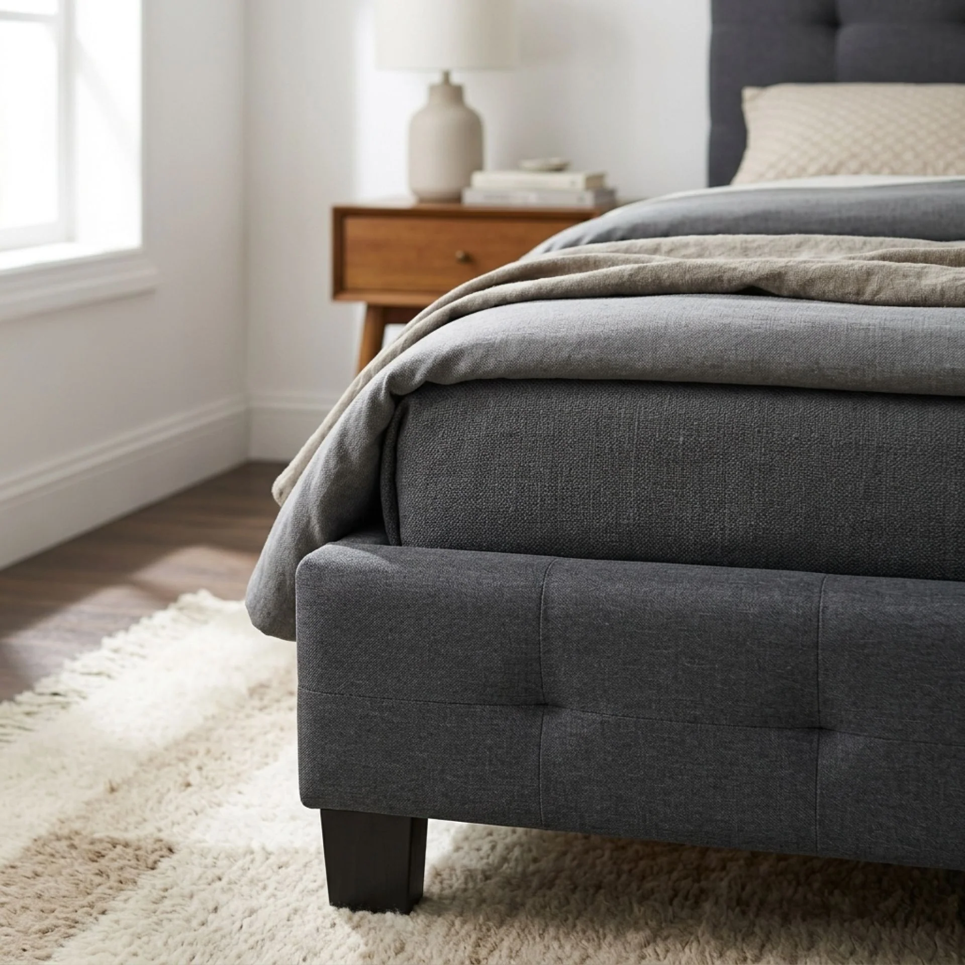 Ridge Single Bed Frame - Dark Grey - Image 6