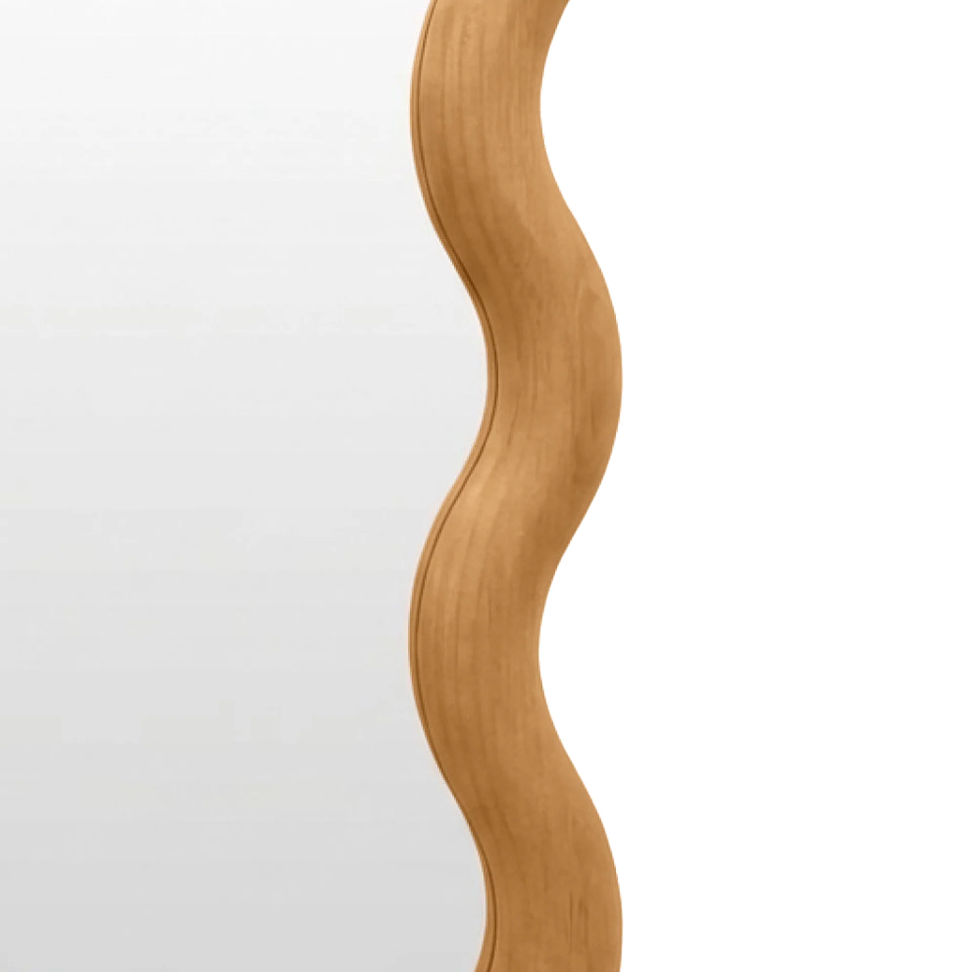 Ripple Wavy Wooden Wall Mirror 91CM - Warm Walnut - Image 13
