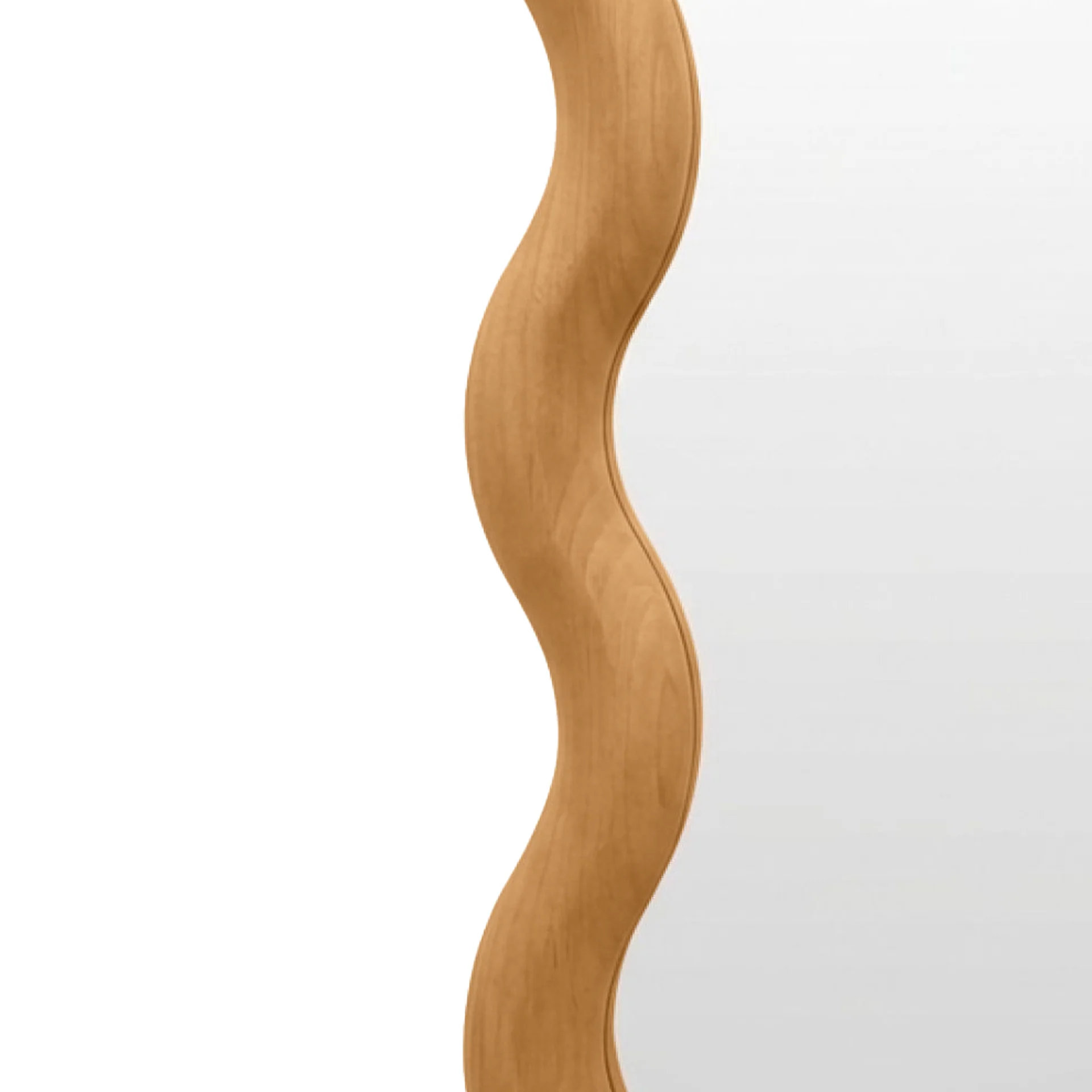 Ripple Wavy Wooden Wall Mirror 91CM - Warm Walnut - Image 14