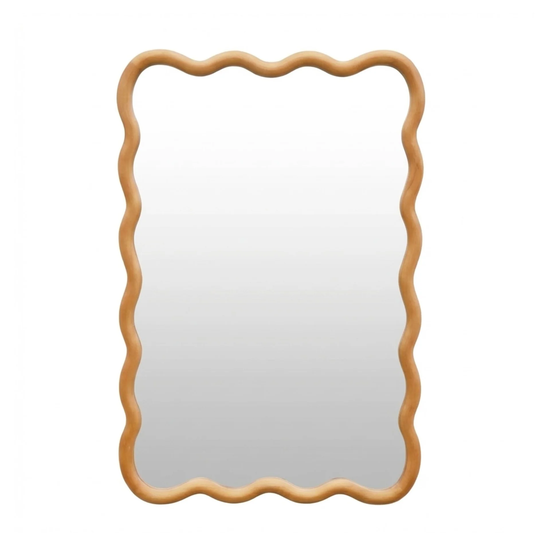 Ripple Wavy Wooden Wall Mirror 91CM - Warm Walnut - Image 8