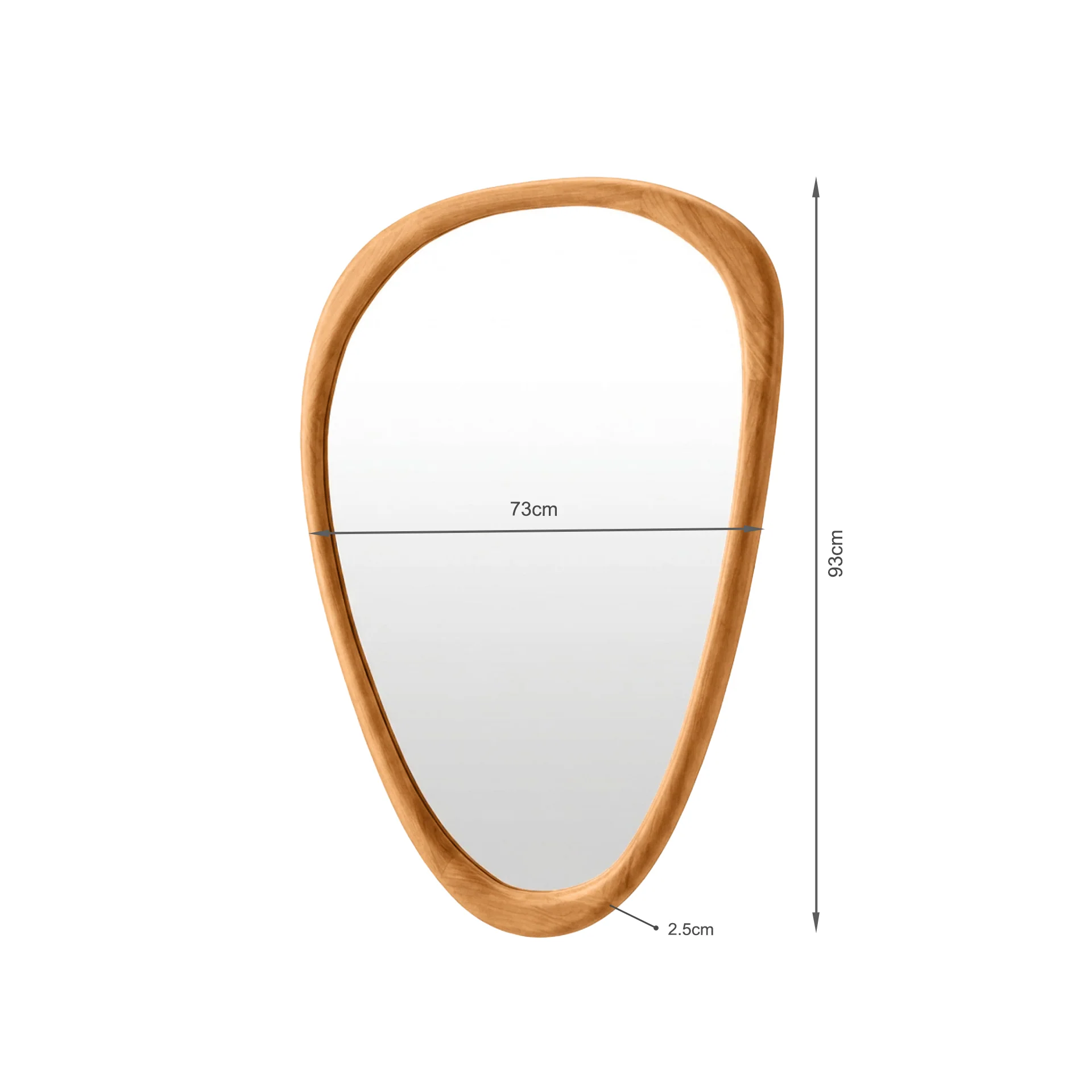 Noma Pebble Wall Mirror 93CM - Warm Walnut - Image 18