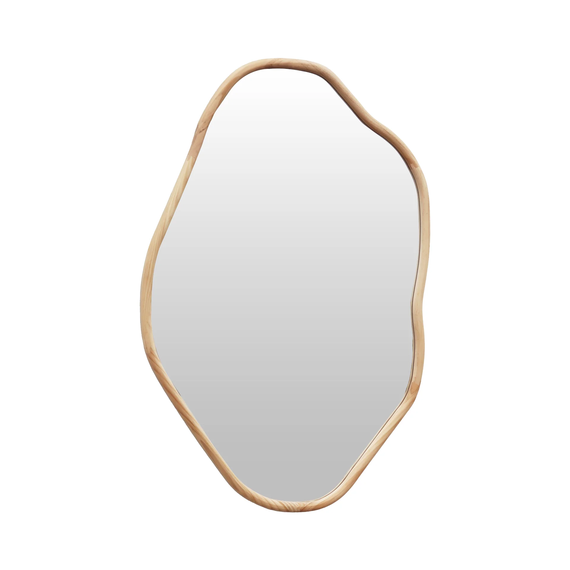 Moro Freeform Wall Mirror 91CM - Light Wood - Image 7